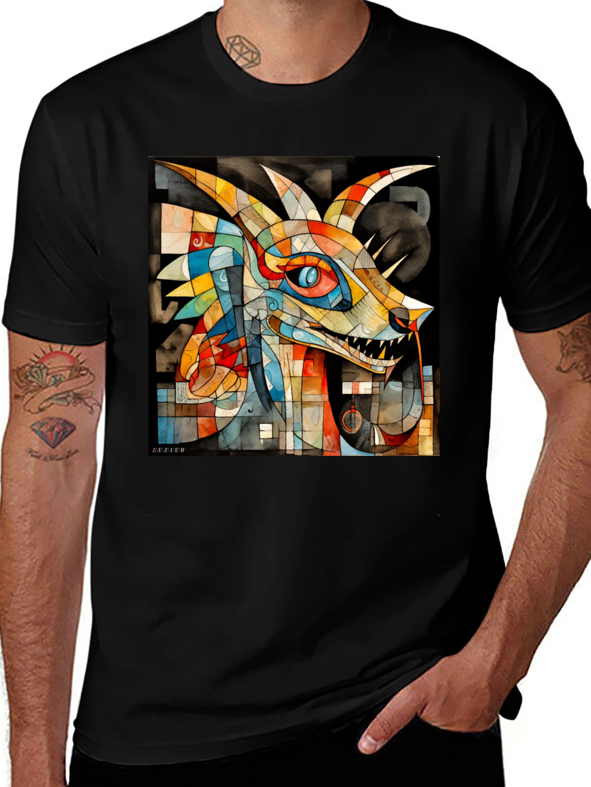 Abstract Dragon Graphic Tee