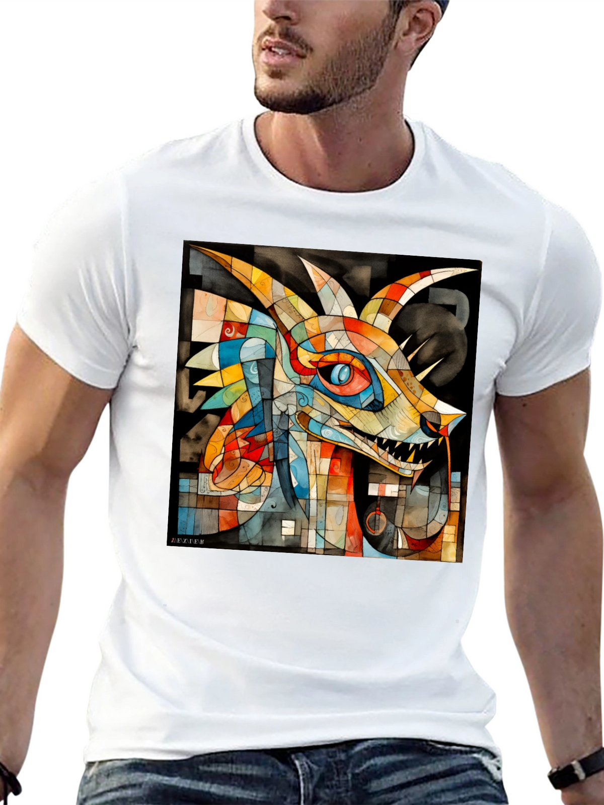Abstract Dragon Graphic Tee