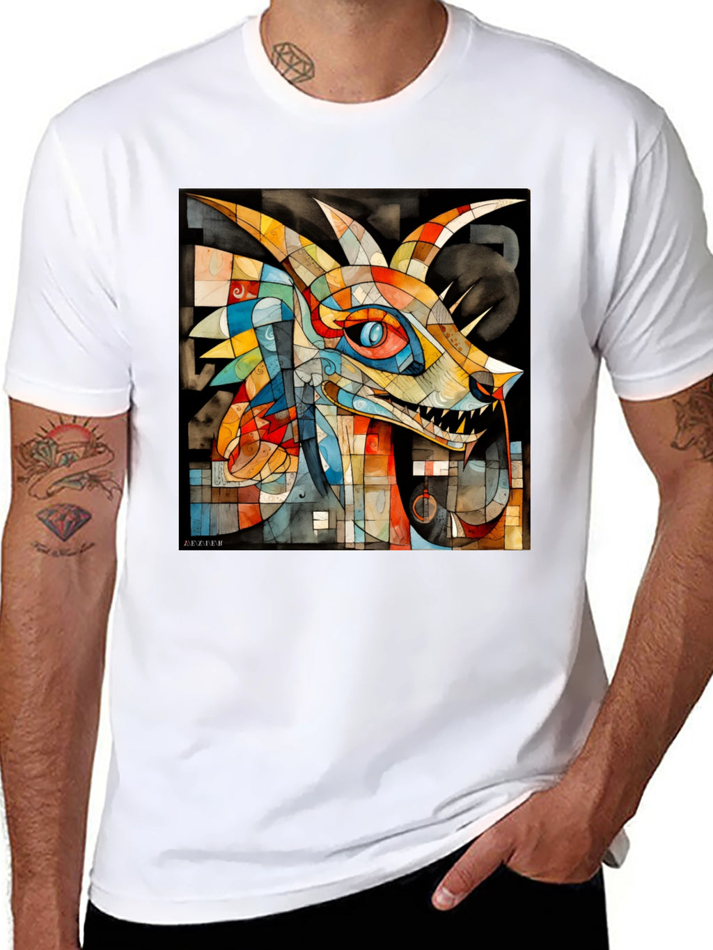 Abstract Dragon Graphic Tee