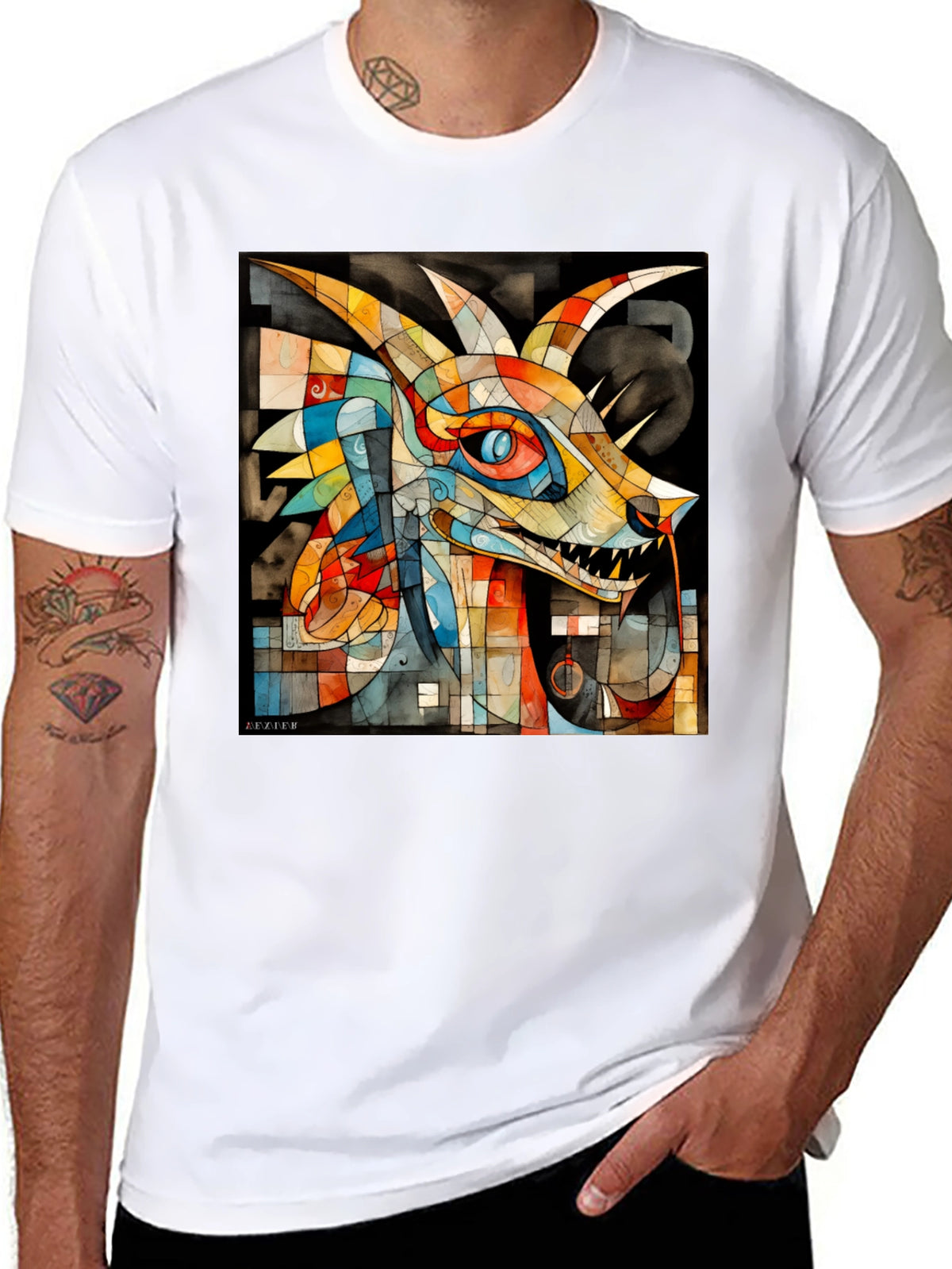 Abstract Dragon Graphic Tee
