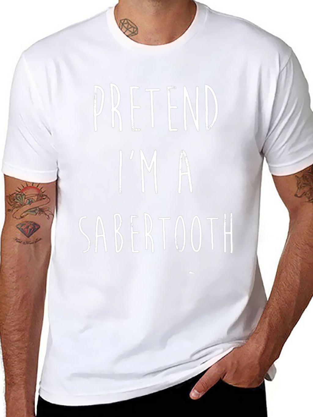 Pretend Im A Sabertooth Black T-Shirt