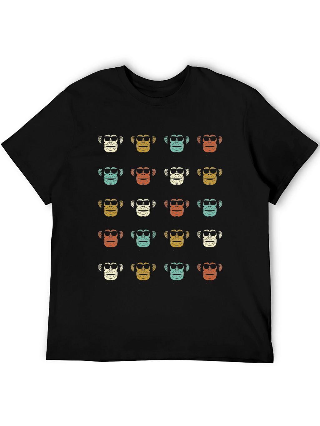 Retro Monkey Pattern T-Shirt