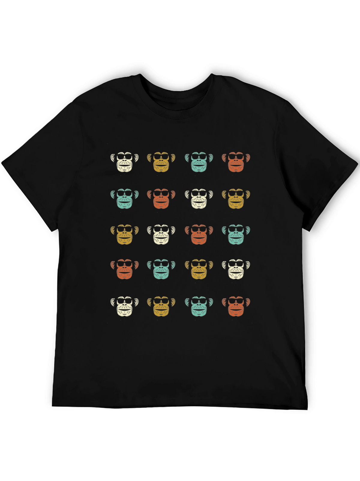 Retro Monkey Pattern T-Shirt