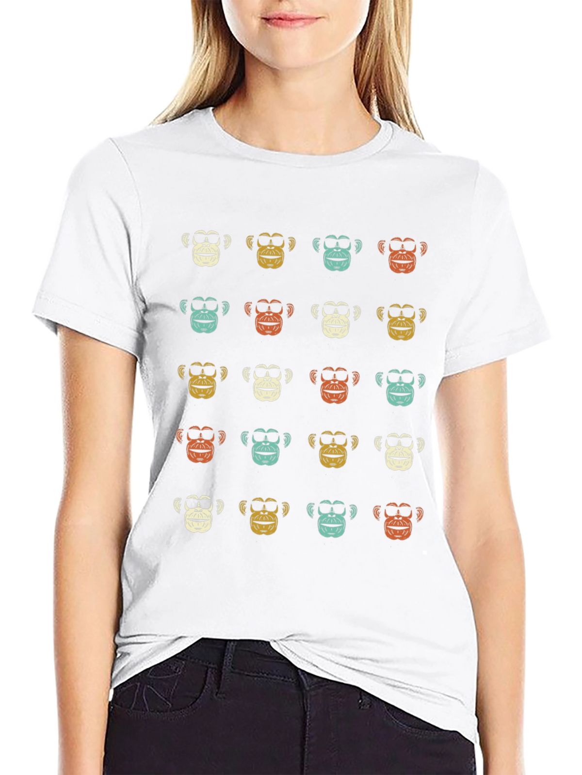 Retro Monkey Pattern T-Shirt