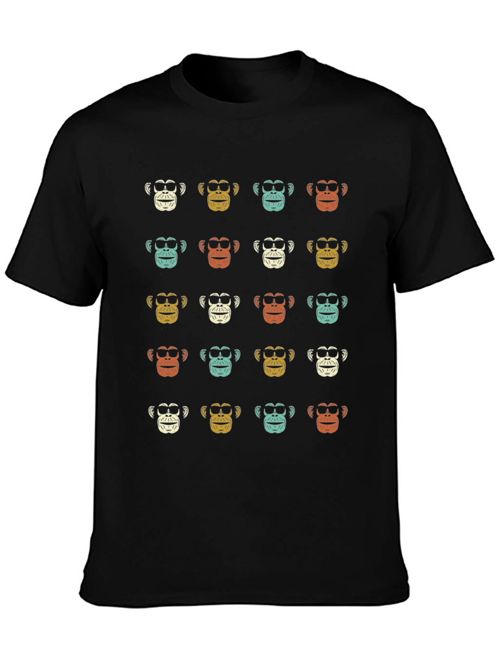 Retro Monkey Pattern T-Shirt