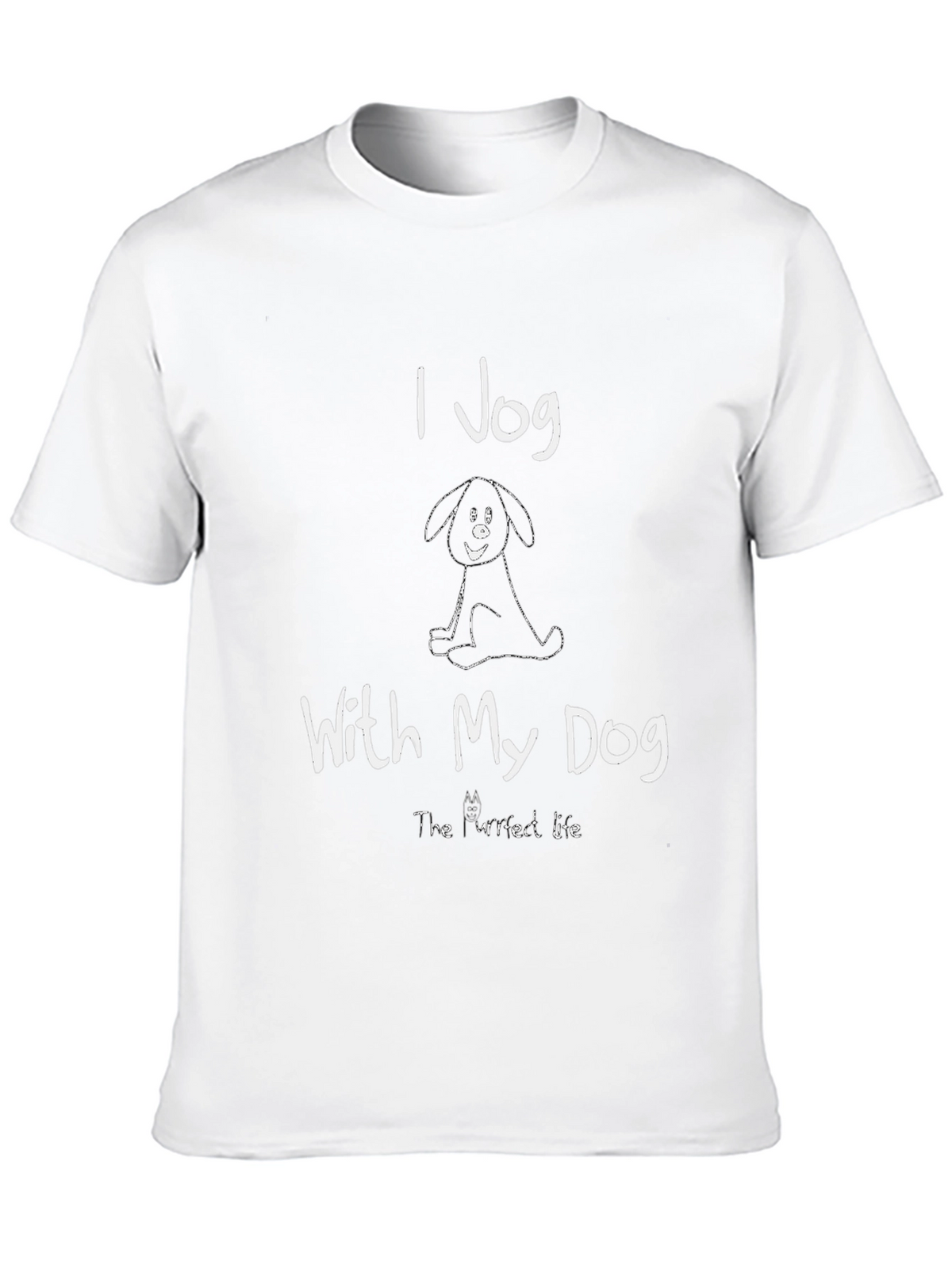 I Jog With My Dog Black T-Shirt