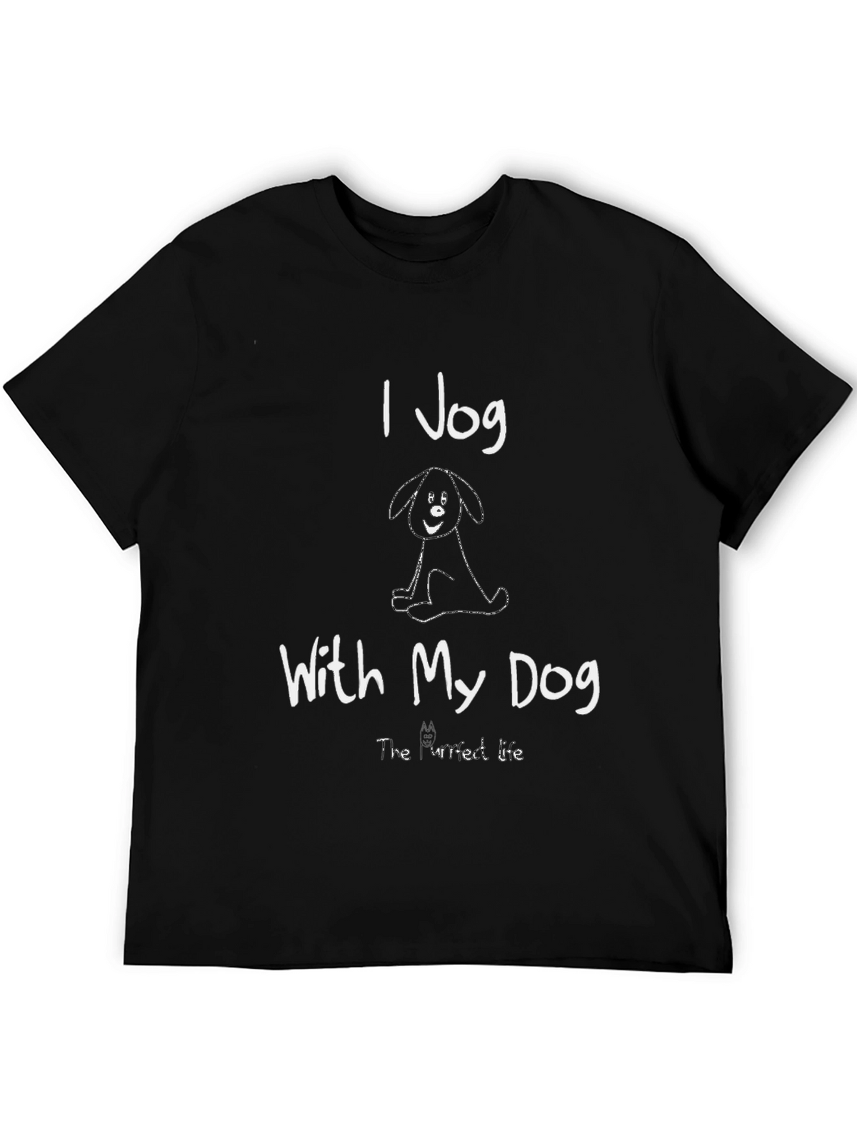 I Jog With My Dog Black T-Shirt