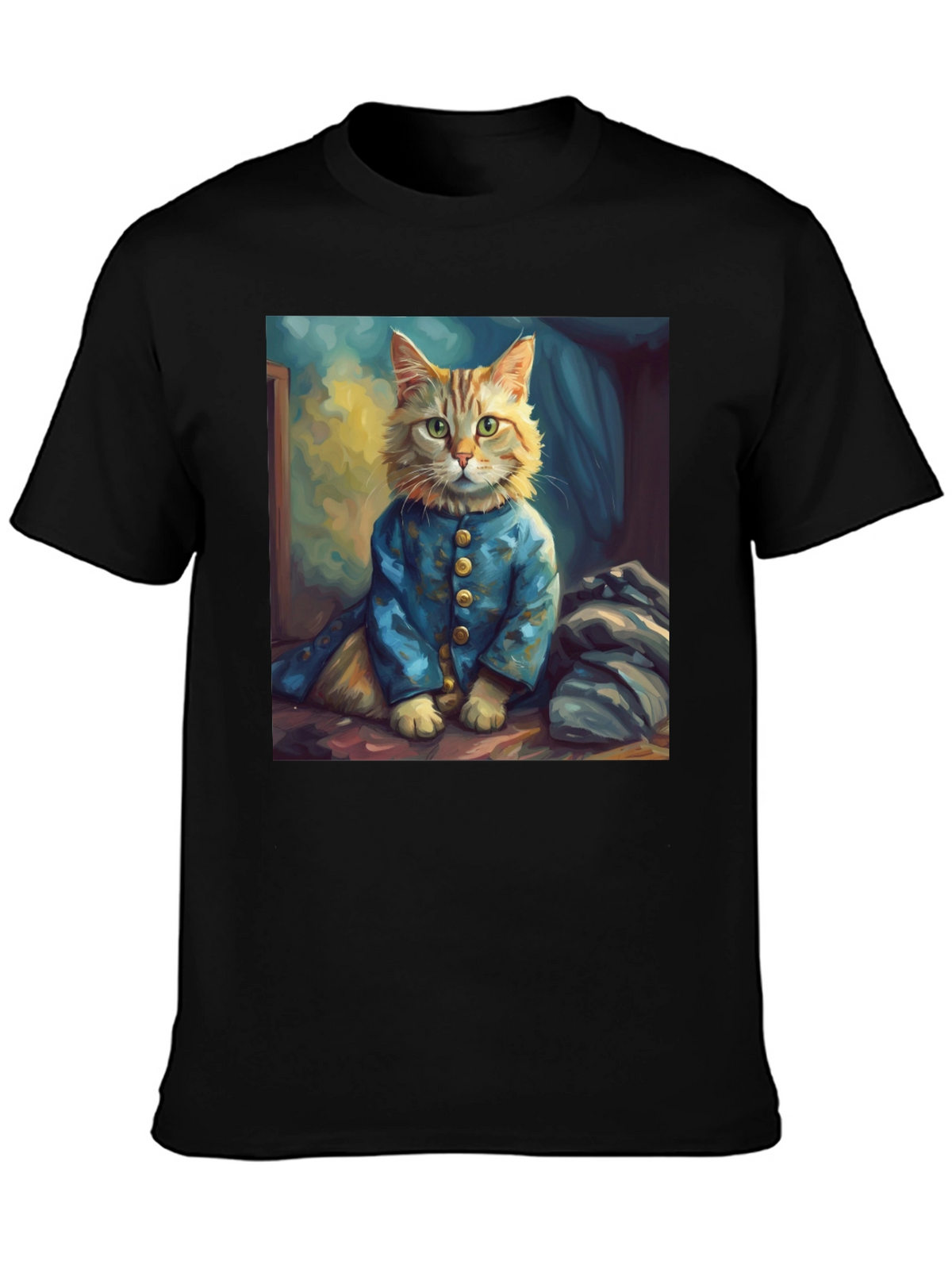 Cat Portrait Graphic Tee - Stylish Novelty Shirt