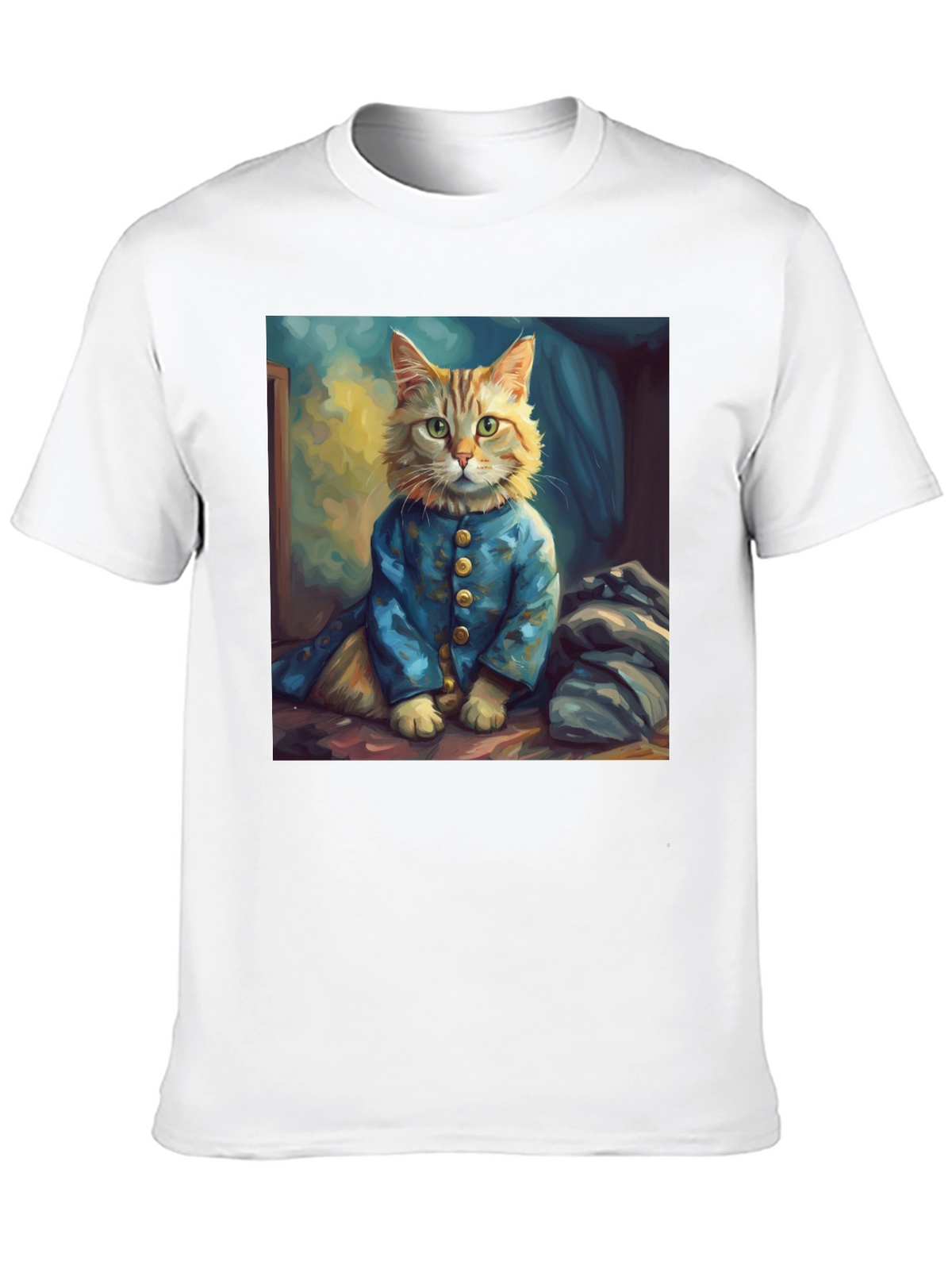 Cat Portrait Graphic Tee - Stylish Novelty Shirt