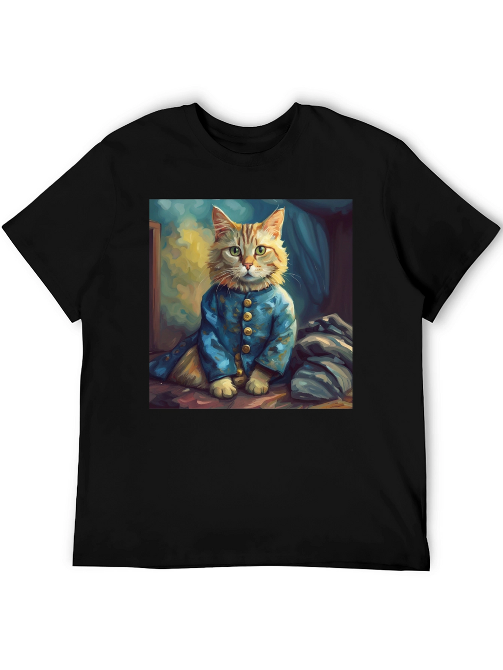 Cat Portrait Graphic Tee - Stylish Novelty Shirt
