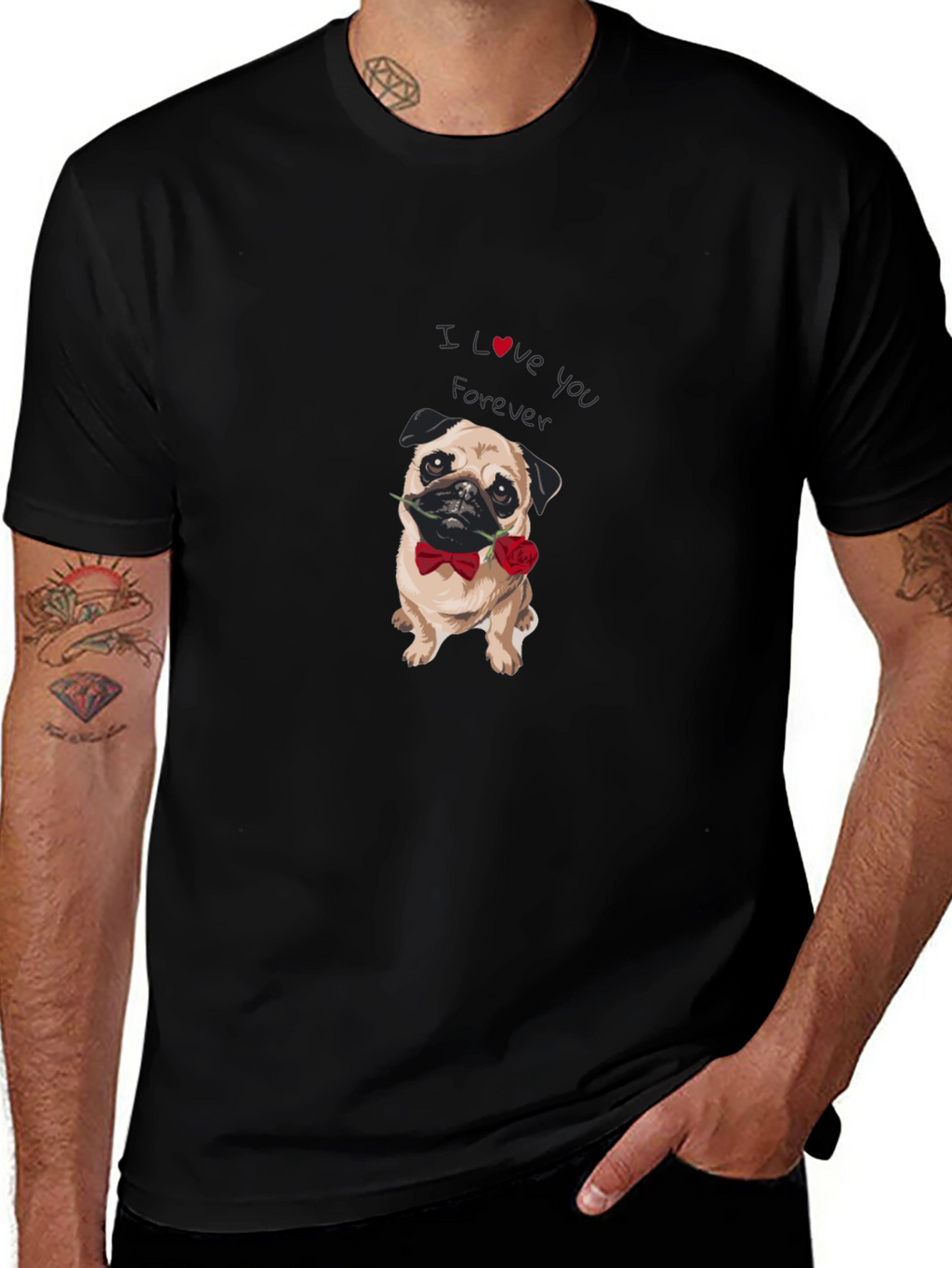 I Love You Forever Pug Graphic Tee