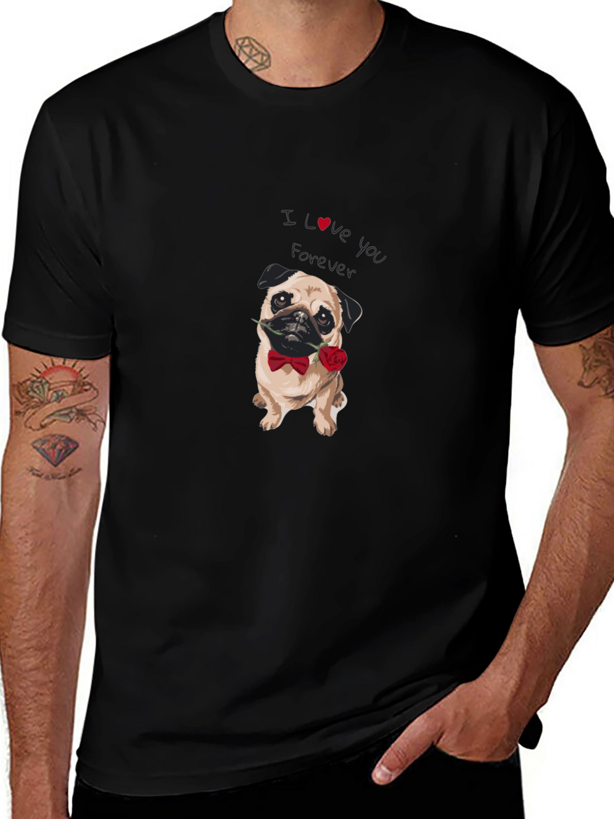 I Love You Forever Pug Graphic Tee