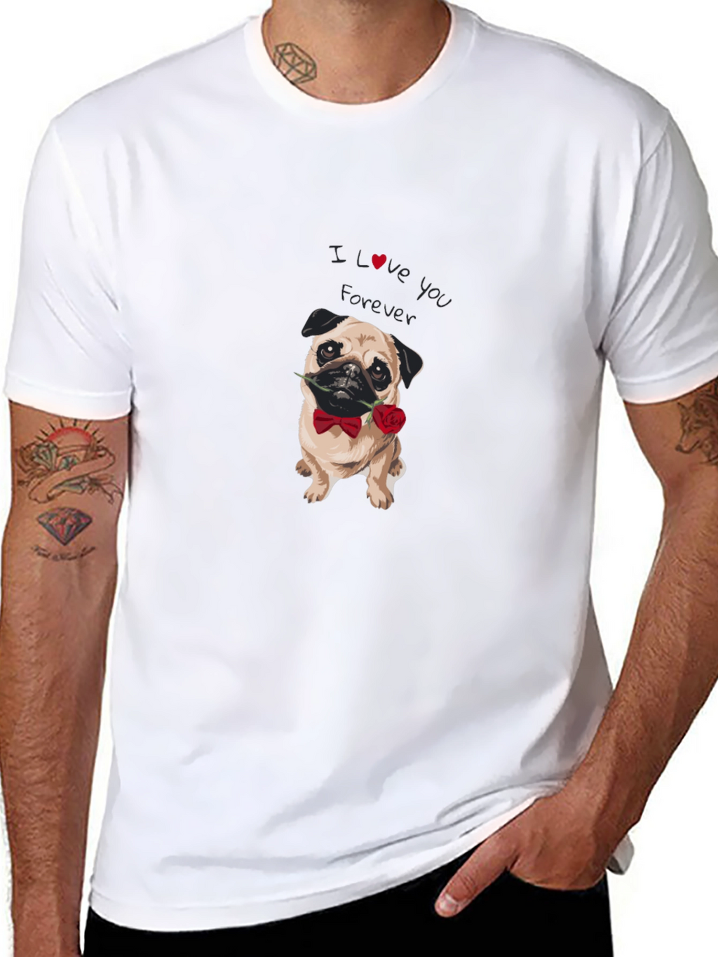 I Love You Forever Pug Graphic Tee