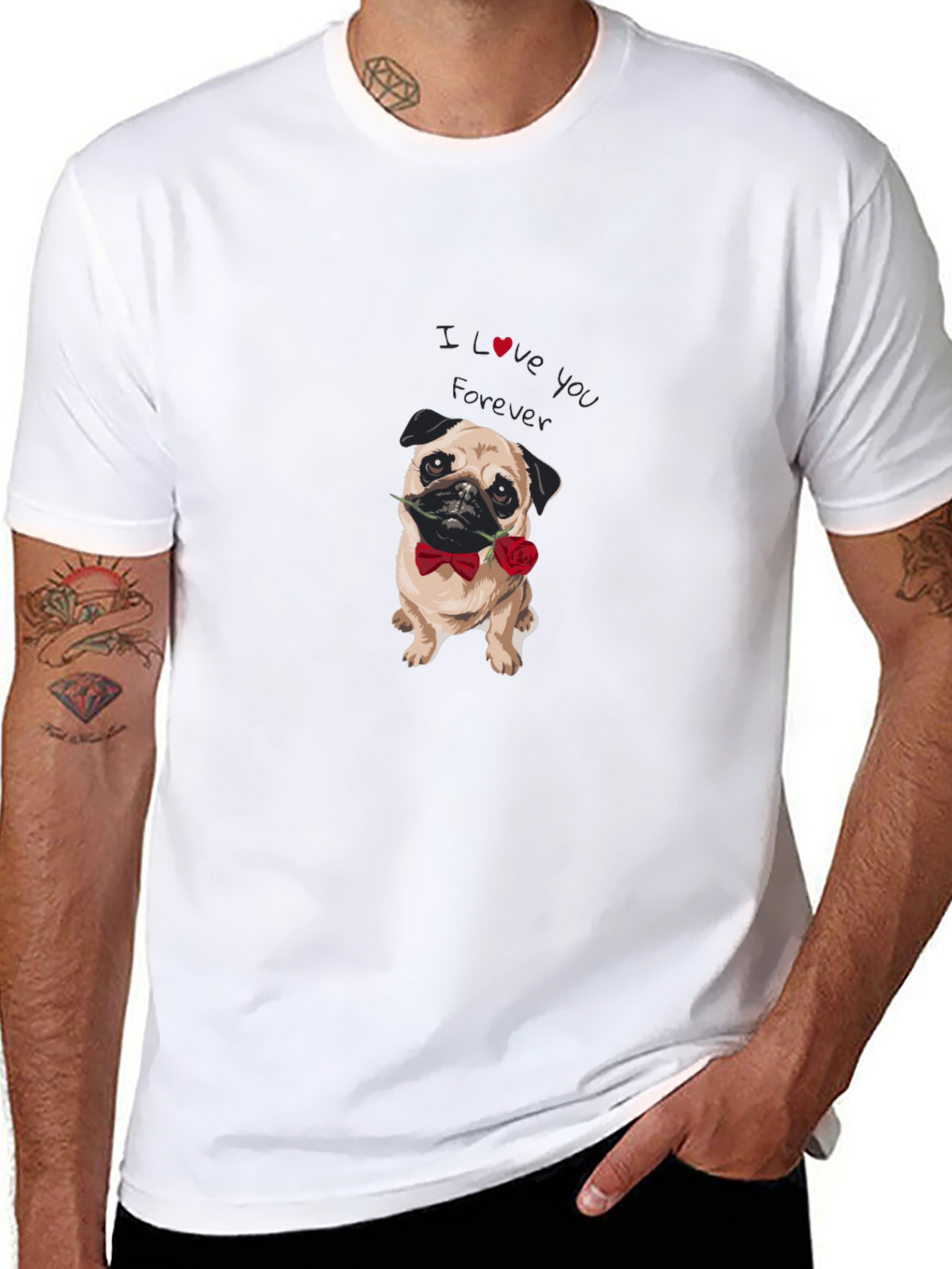I Love You Forever Pug Graphic Tee
