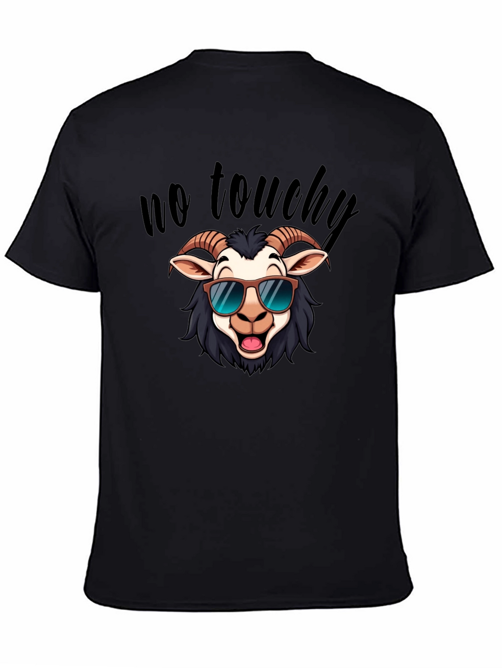 Cool Goat Graphic Tee - No Touchy Funny Shirt
