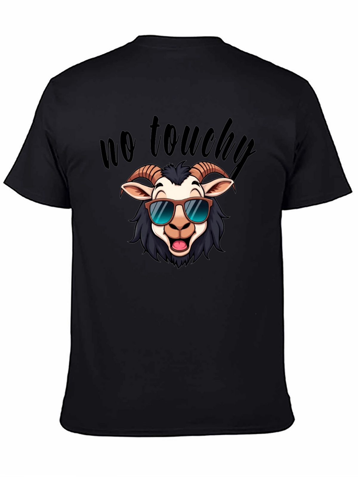 Cool Goat Graphic Tee - No Touchy Funny Shirt
