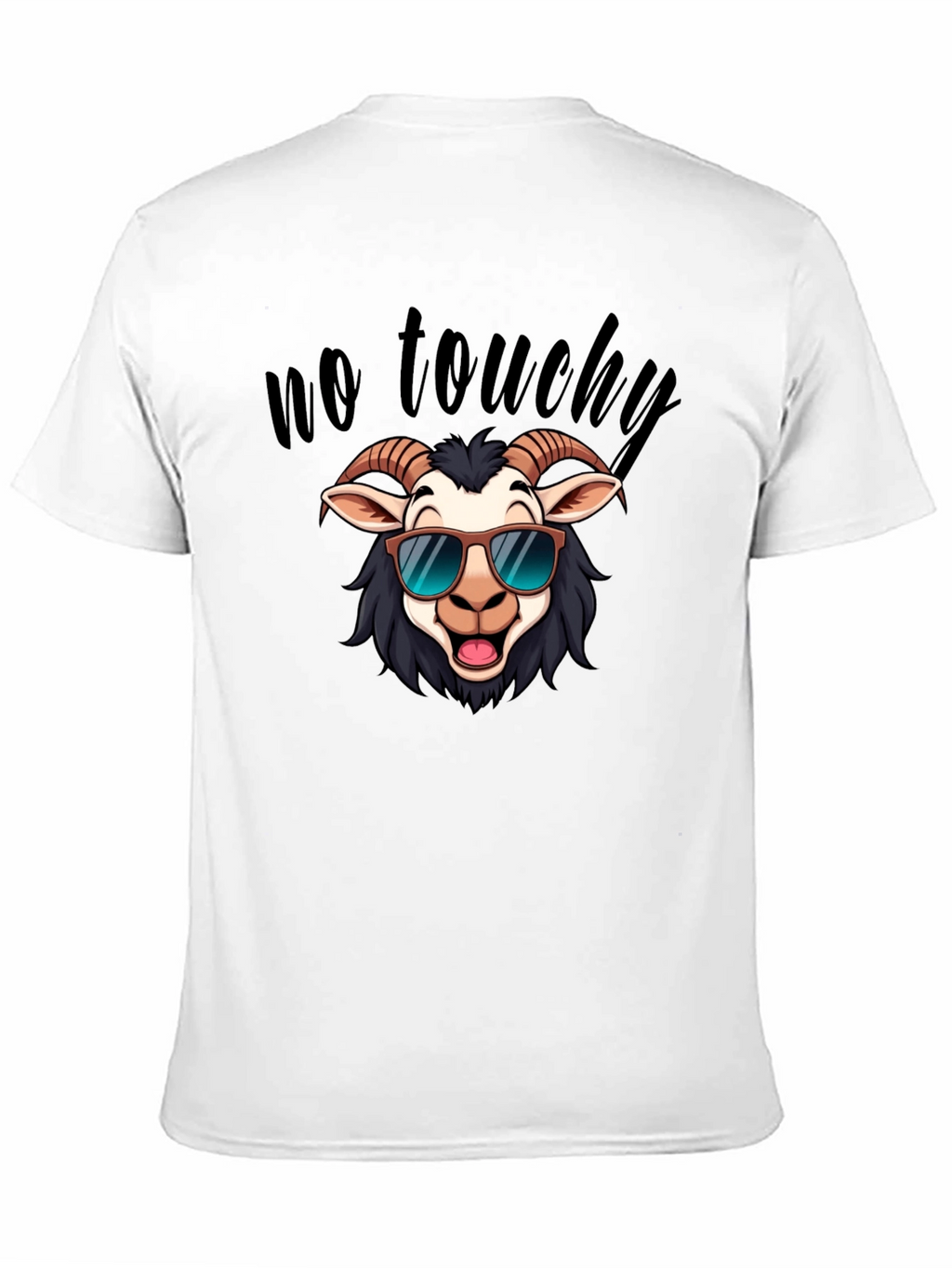 Cool Goat Graphic Tee - No Touchy Funny Shirt