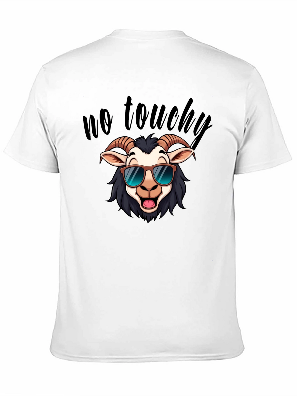 Cool Goat Graphic Tee - No Touchy Funny Shirt