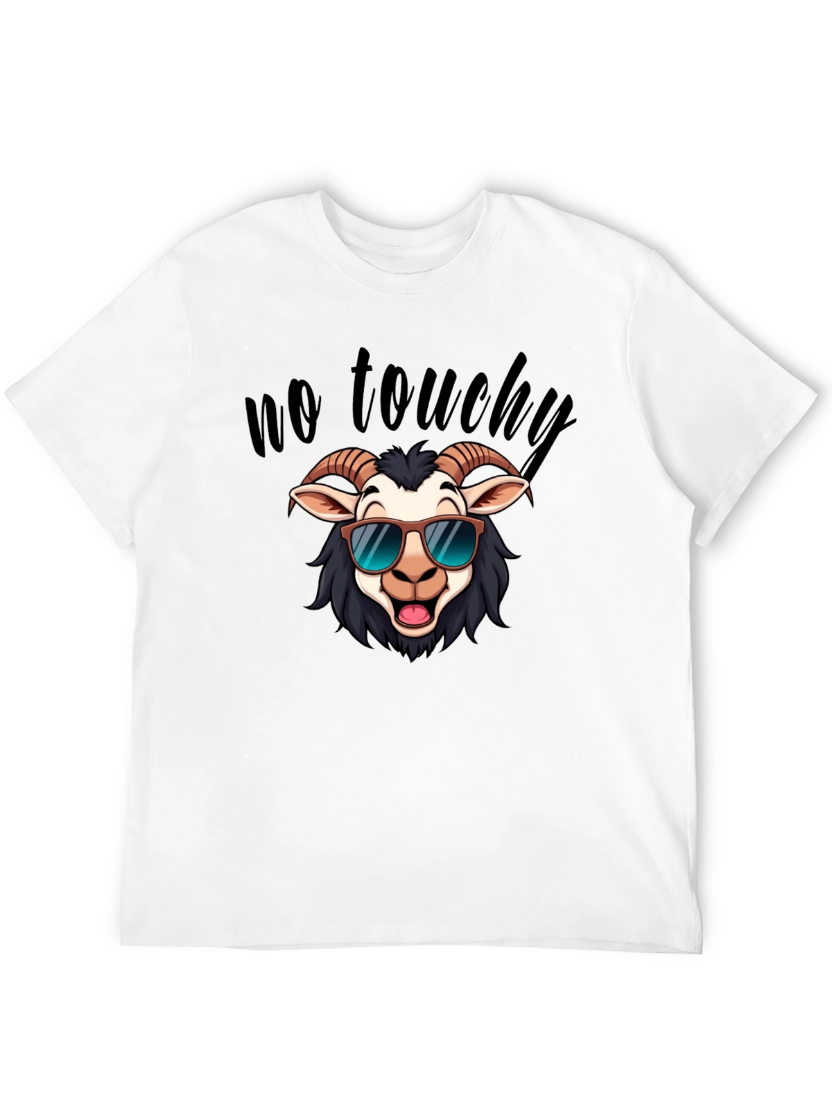 Cool Goat Graphic Tee - No Touchy Funny Shirt