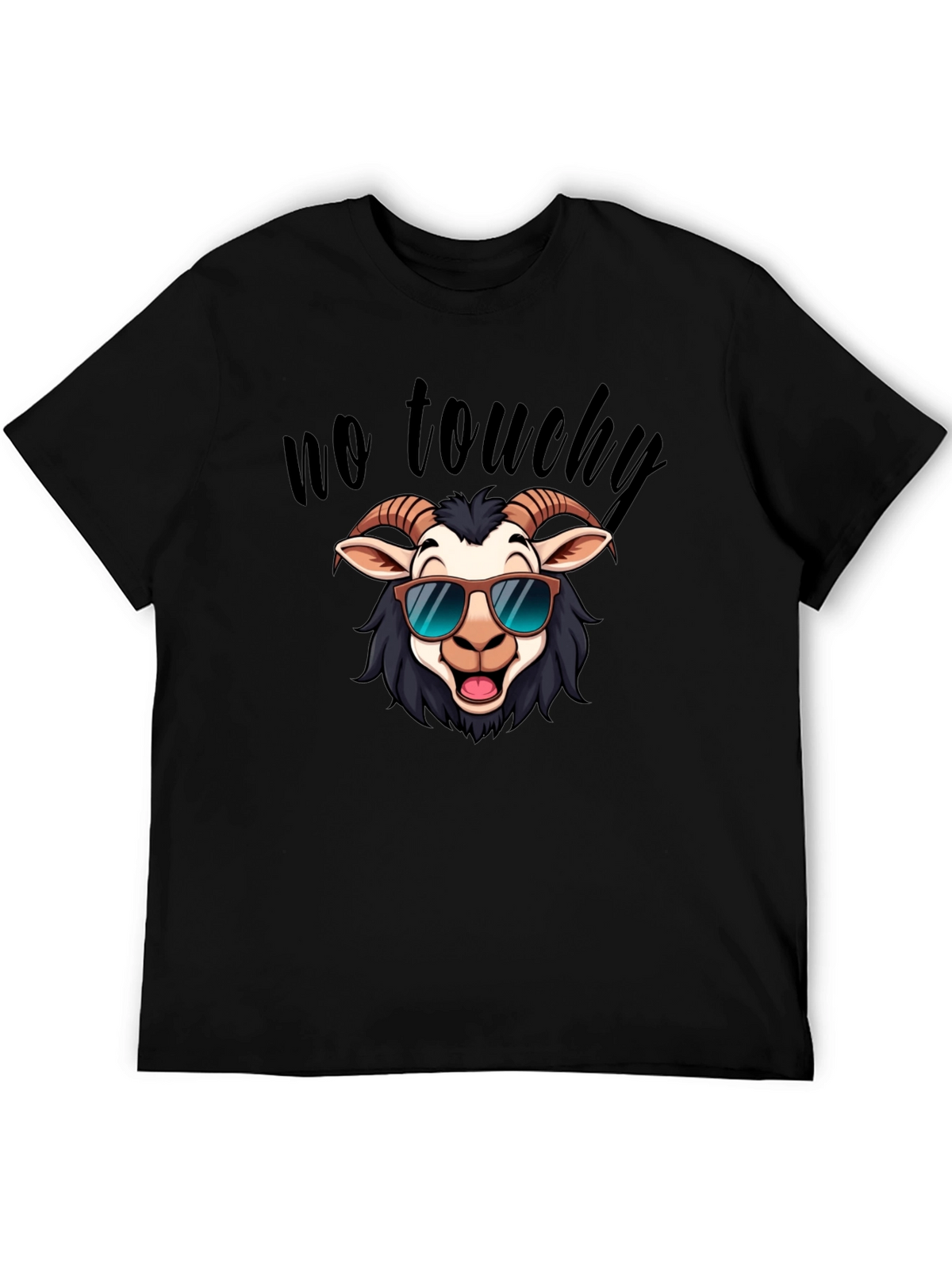 Cool Goat Graphic Tee - No Touchy Funny Shirt