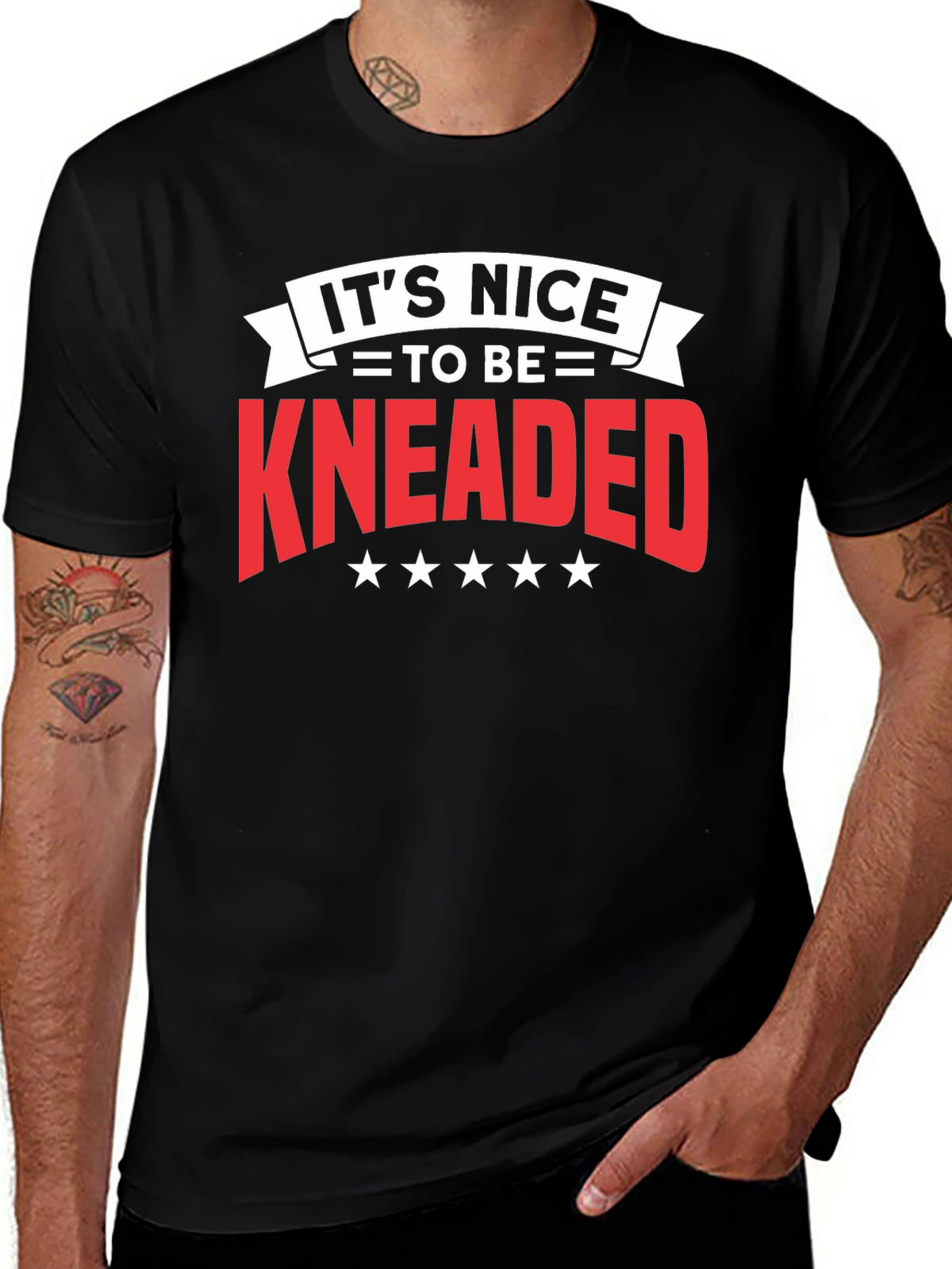 Its Nice To Be Kneaded Black T-Shirt