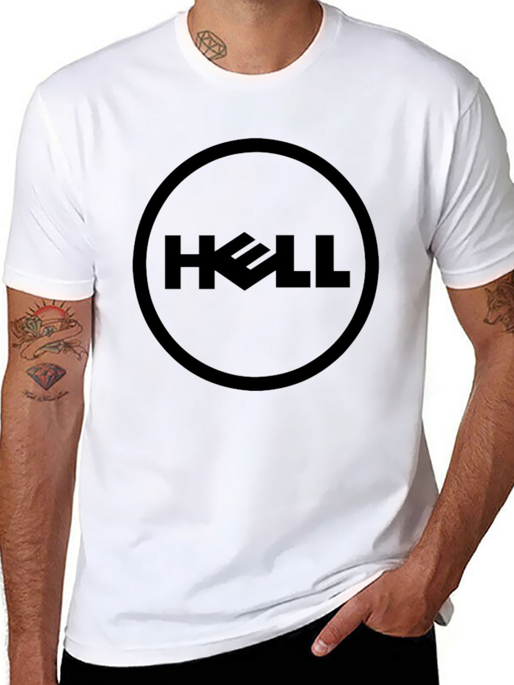 Humorous Black HELL Graphic Tee