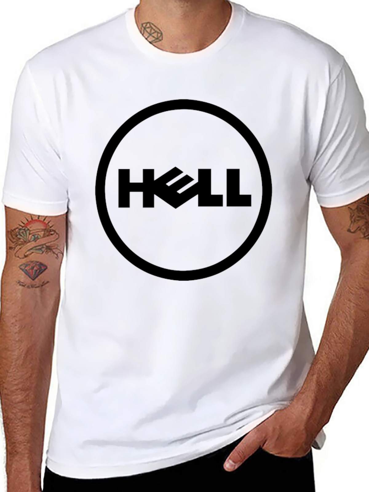 Humorous Black HELL Graphic Tee
