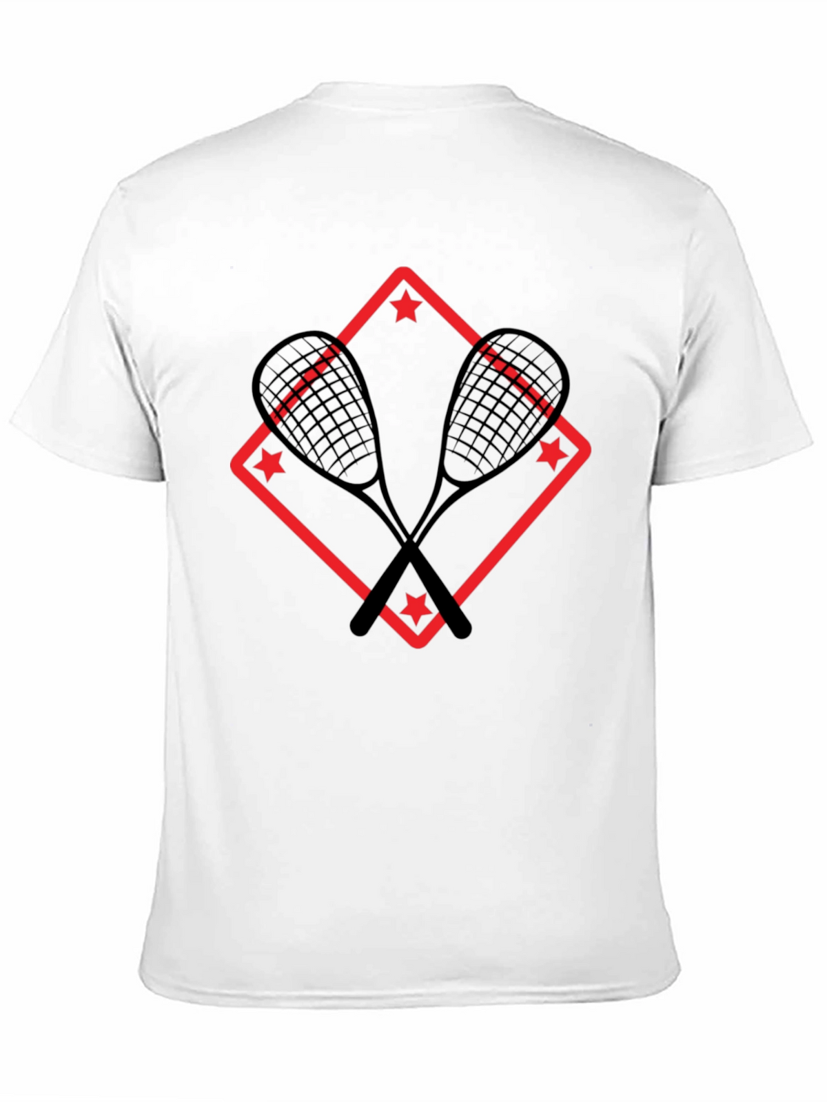 Squash Racket Graphic T-Shirt - Black