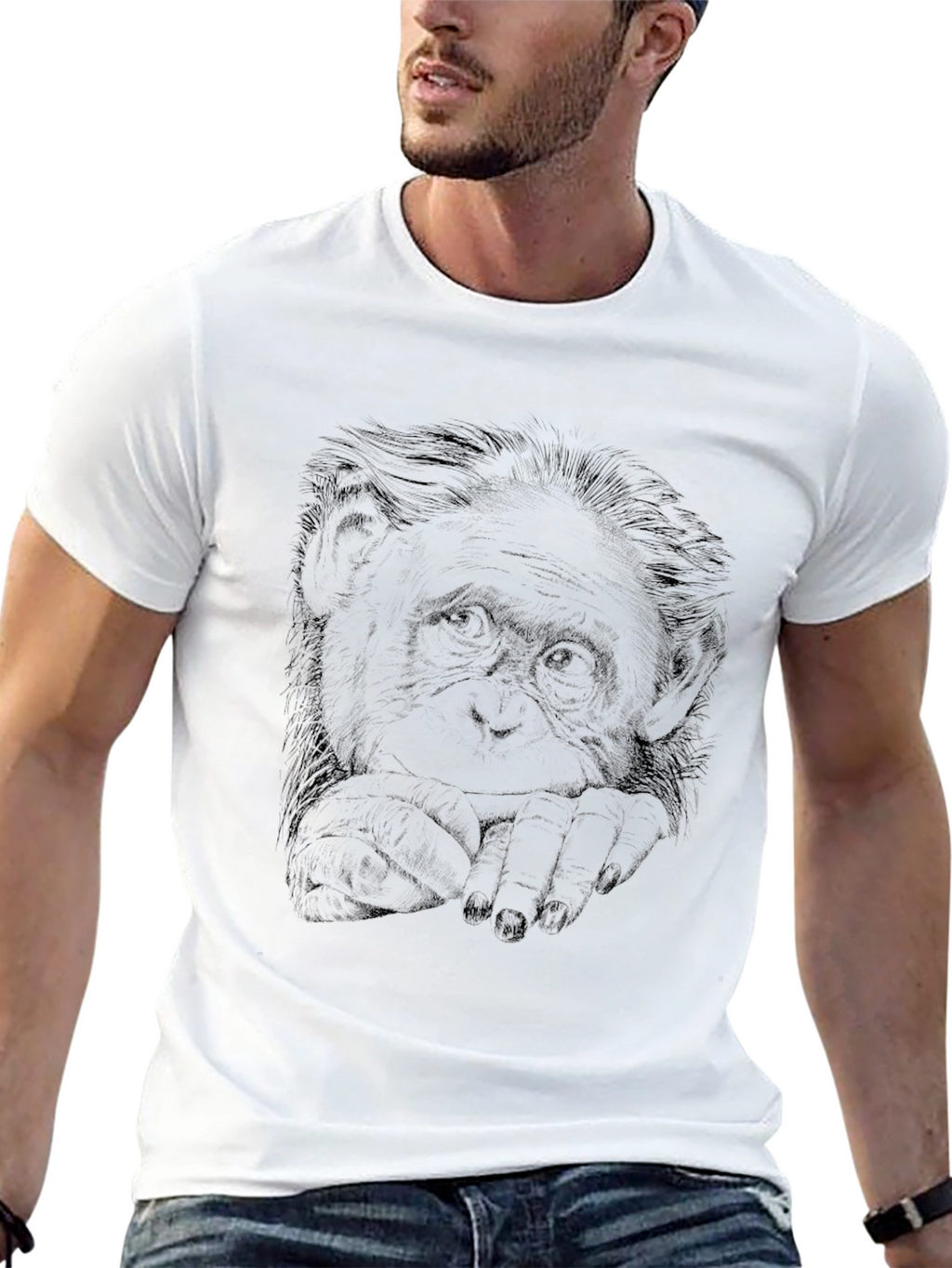 Cool Monkey Graphic Print Black T-Shirt