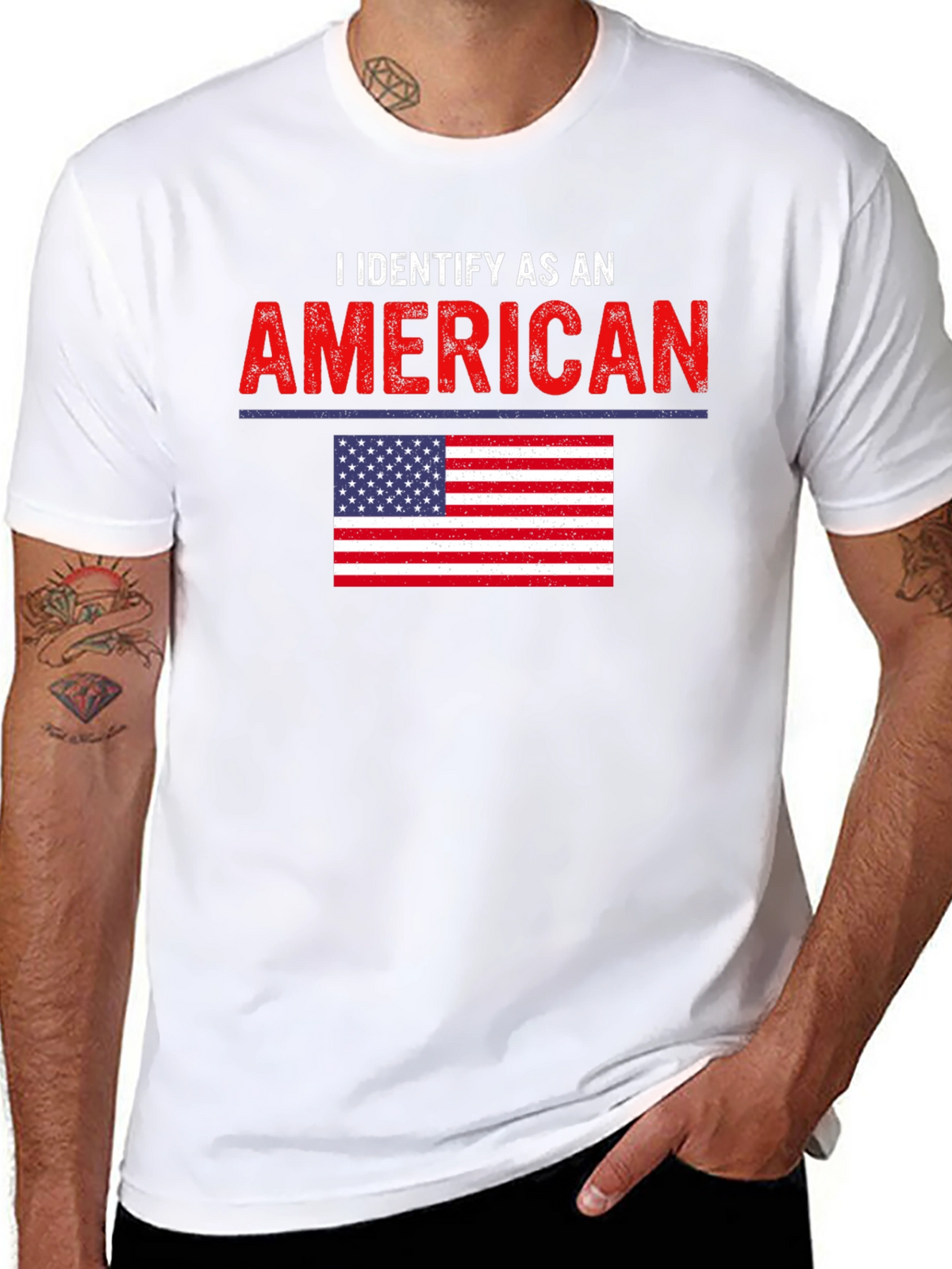 I Identify As An American Patriotic Graphic T-Shirt