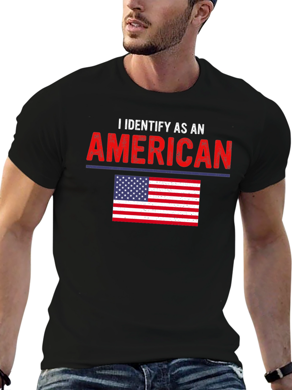 I Identify As An American Patriotic Graphic T-Shirt