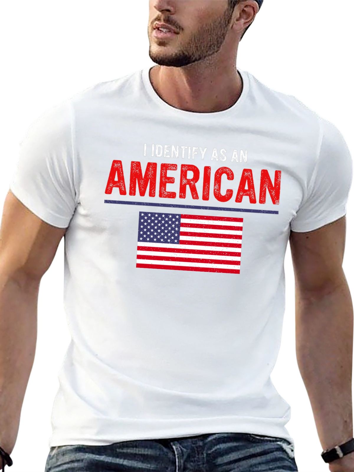 I Identify As An American Patriotic Graphic T-Shirt