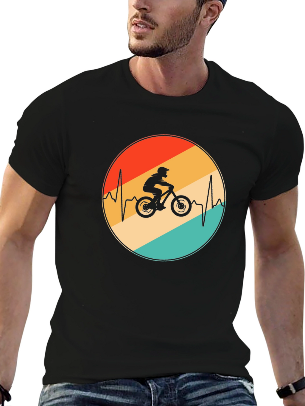 Mountain Bike Heartbeat Graphic Tee