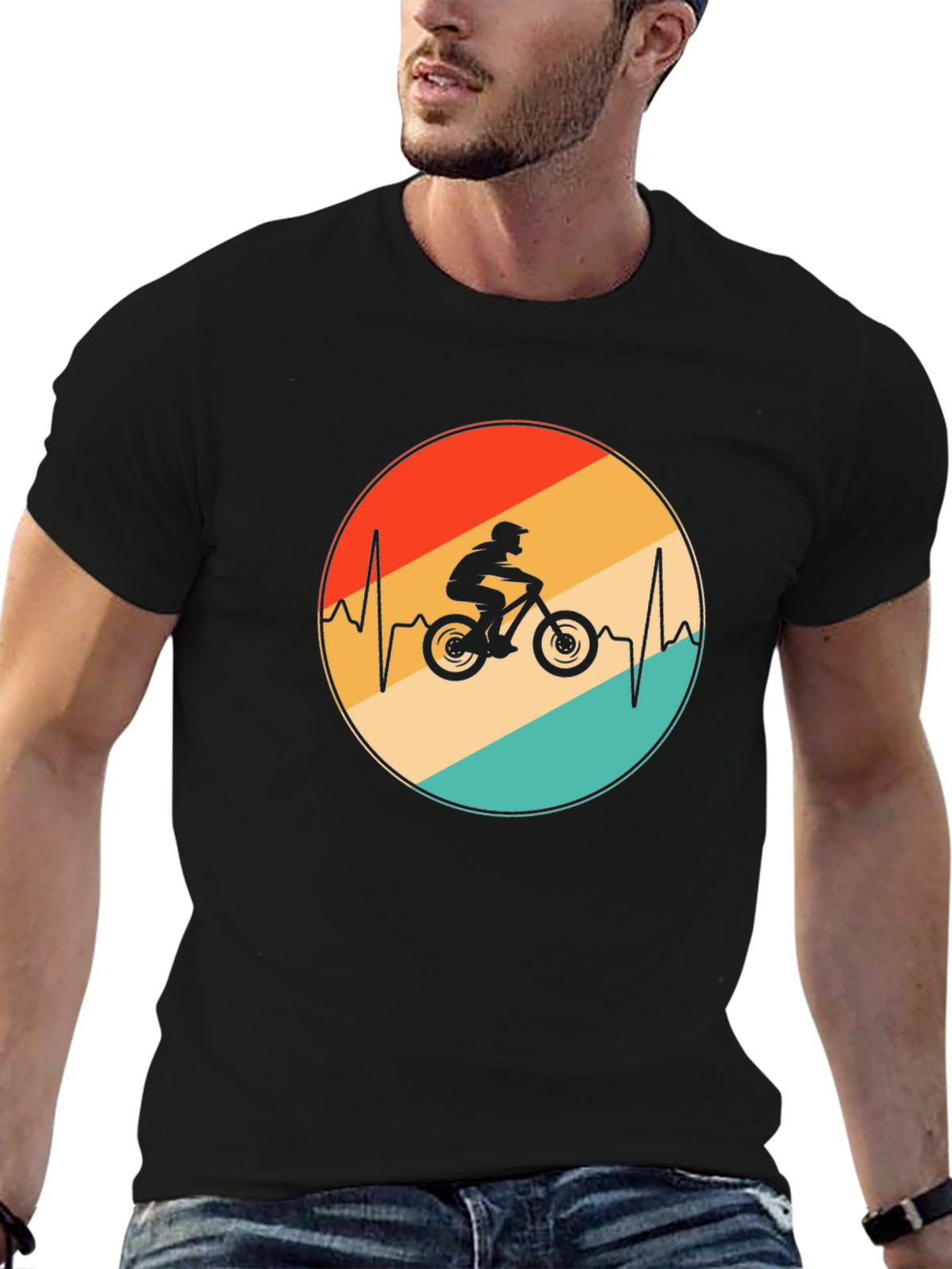 Mountain Bike Heartbeat Graphic Tee