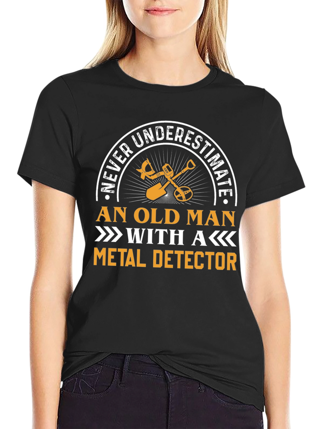 Never Underestimate Old Man Metal Detector T-Shirt
