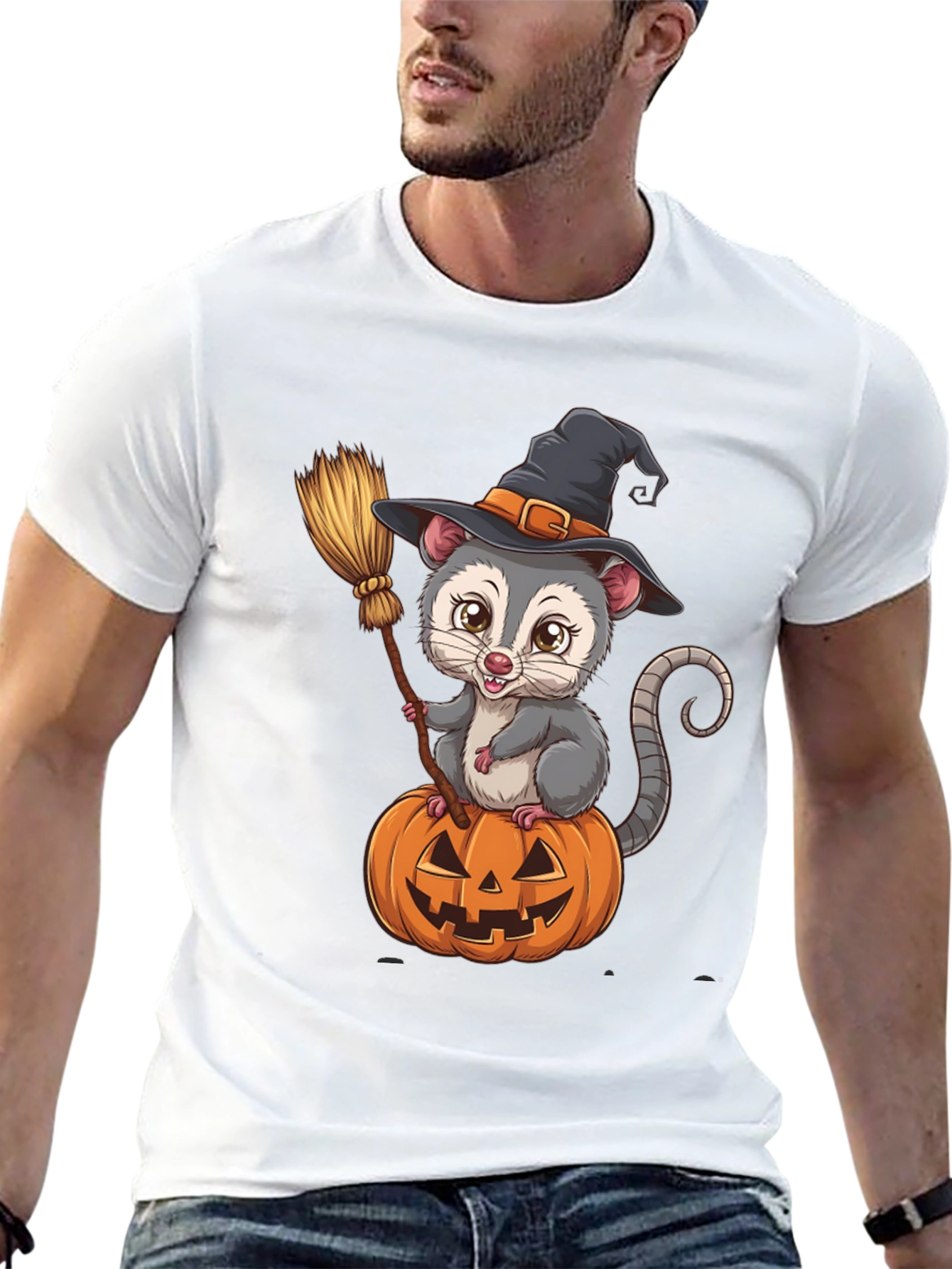 Opossum Witch Halloween T-Shirt