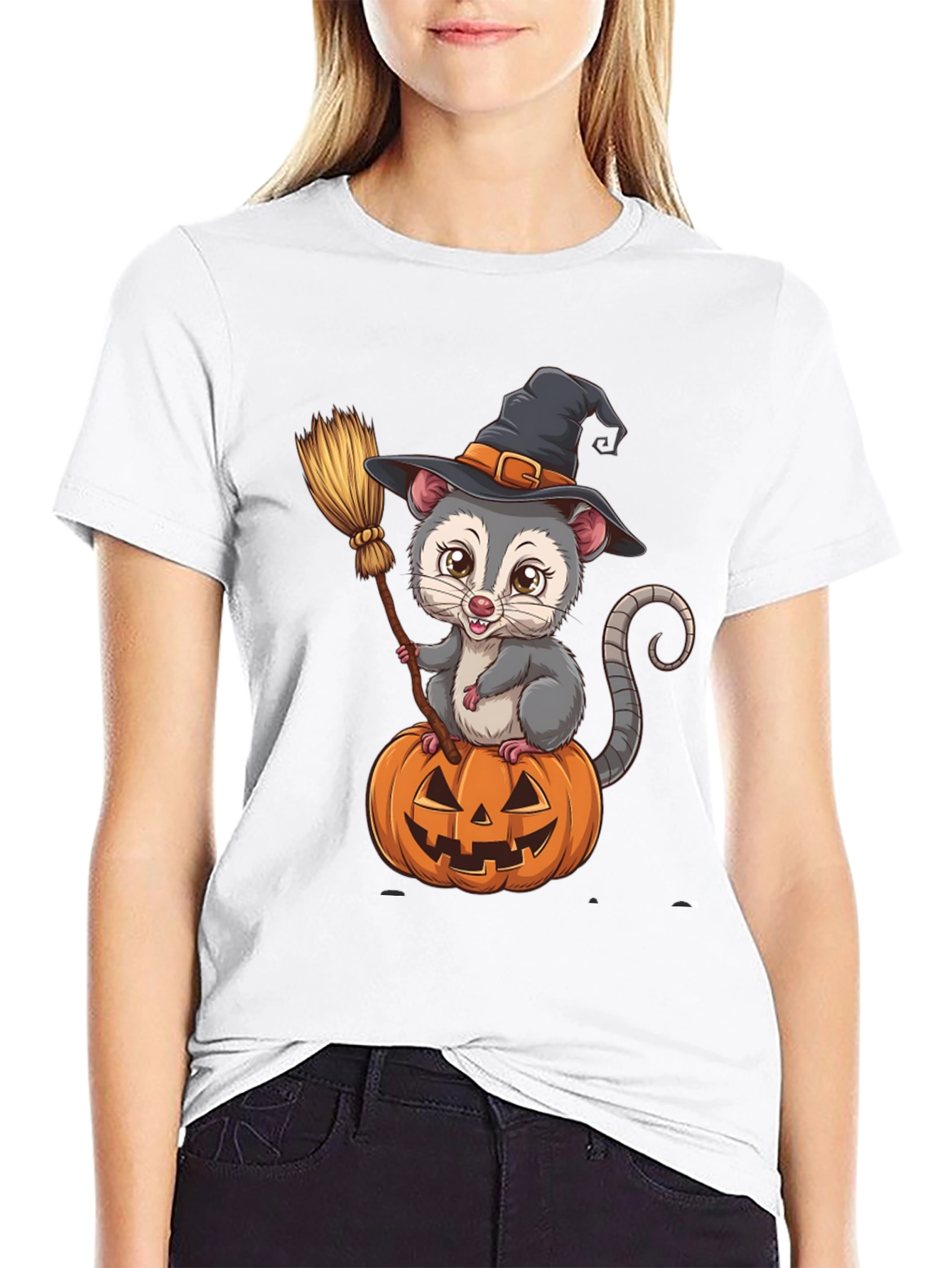 Opossum Witch Halloween T-Shirt