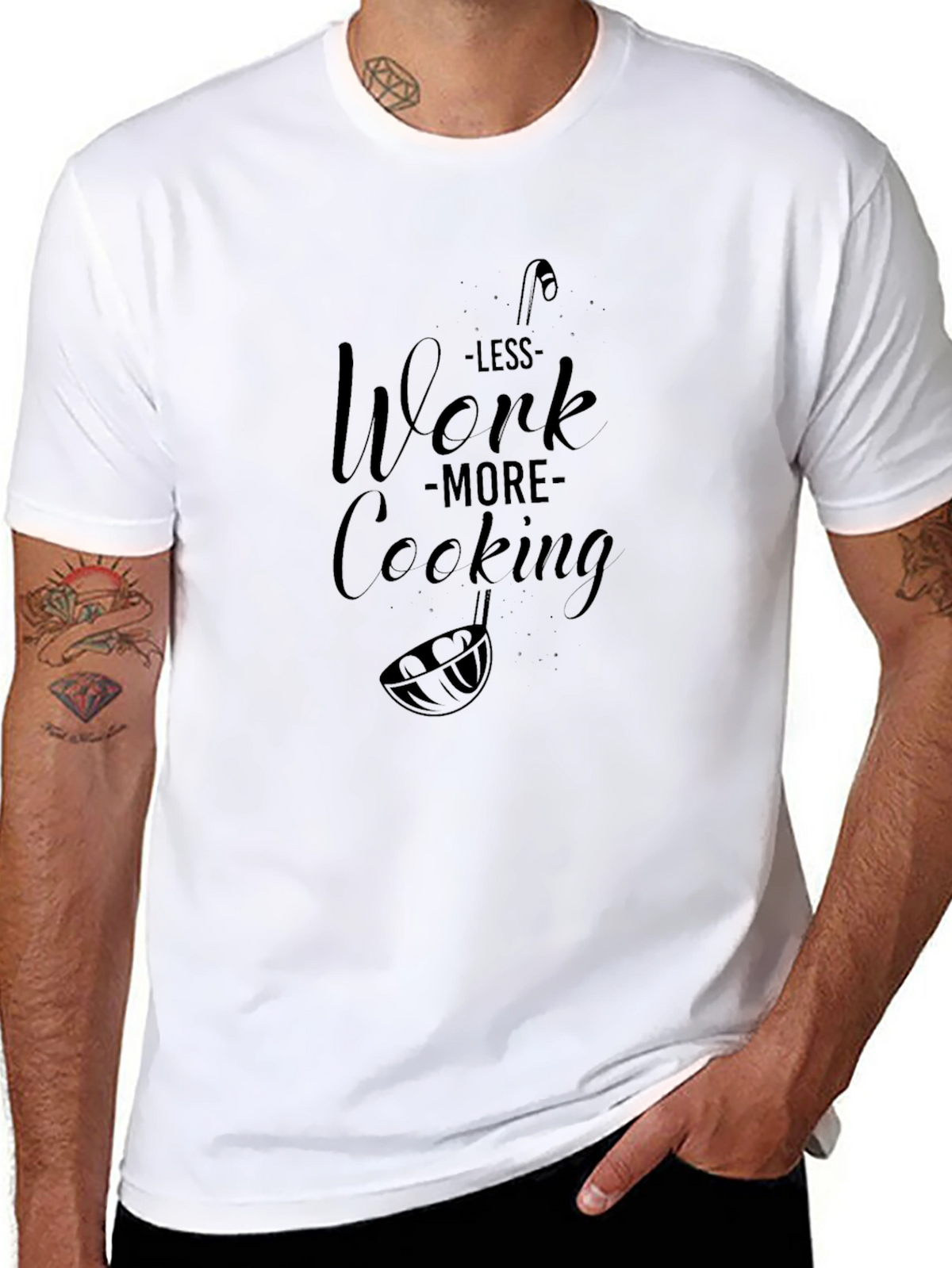Less Work More Cooking T-Shirt Black