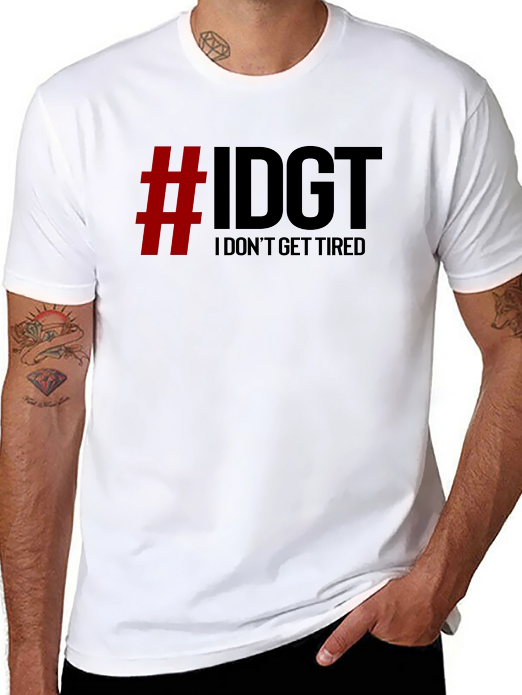 IDGT I Dont Get Tired Black Graphic Tee