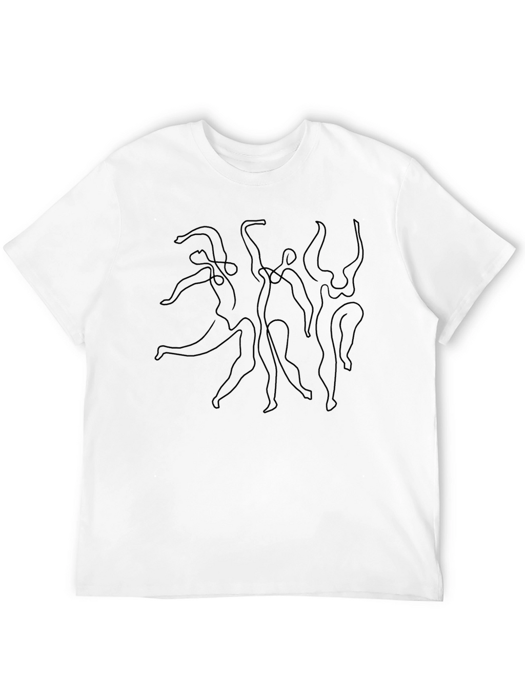 Minimalist Dance Line Art Black T-Shirt