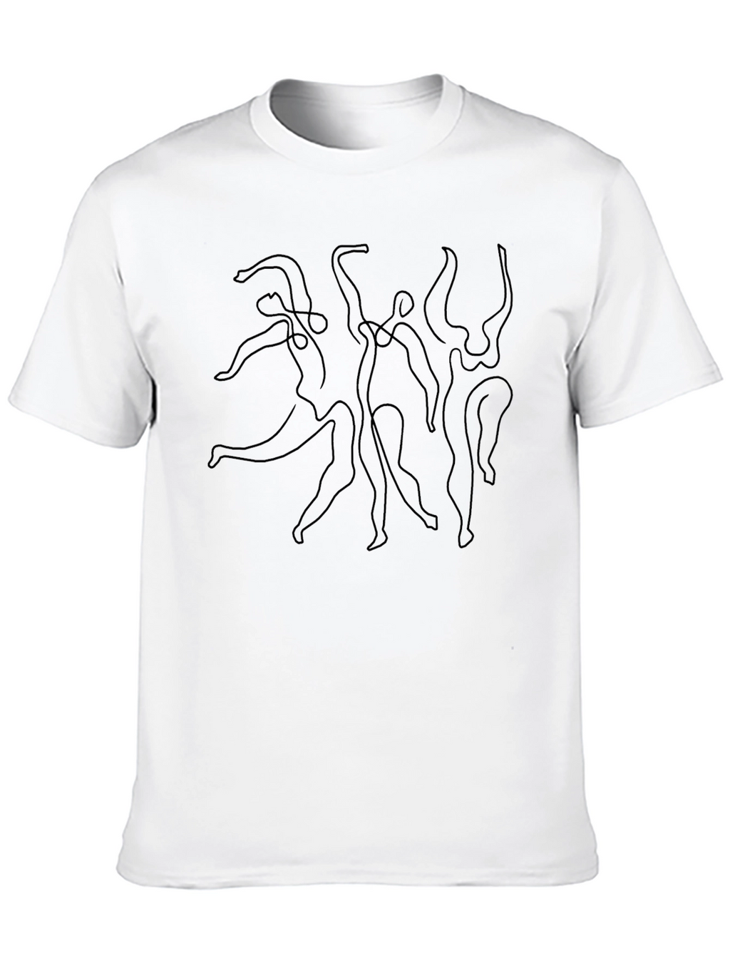 Minimalist Dance Line Art Black T-Shirt
