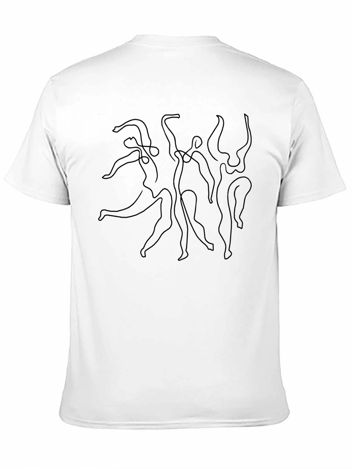 Minimalist Dance Line Art Black T-Shirt