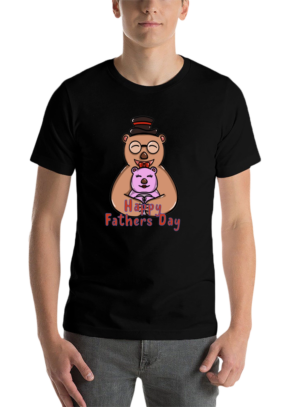 Happy Fathers Day Bear Hug Graphic T-Shirt