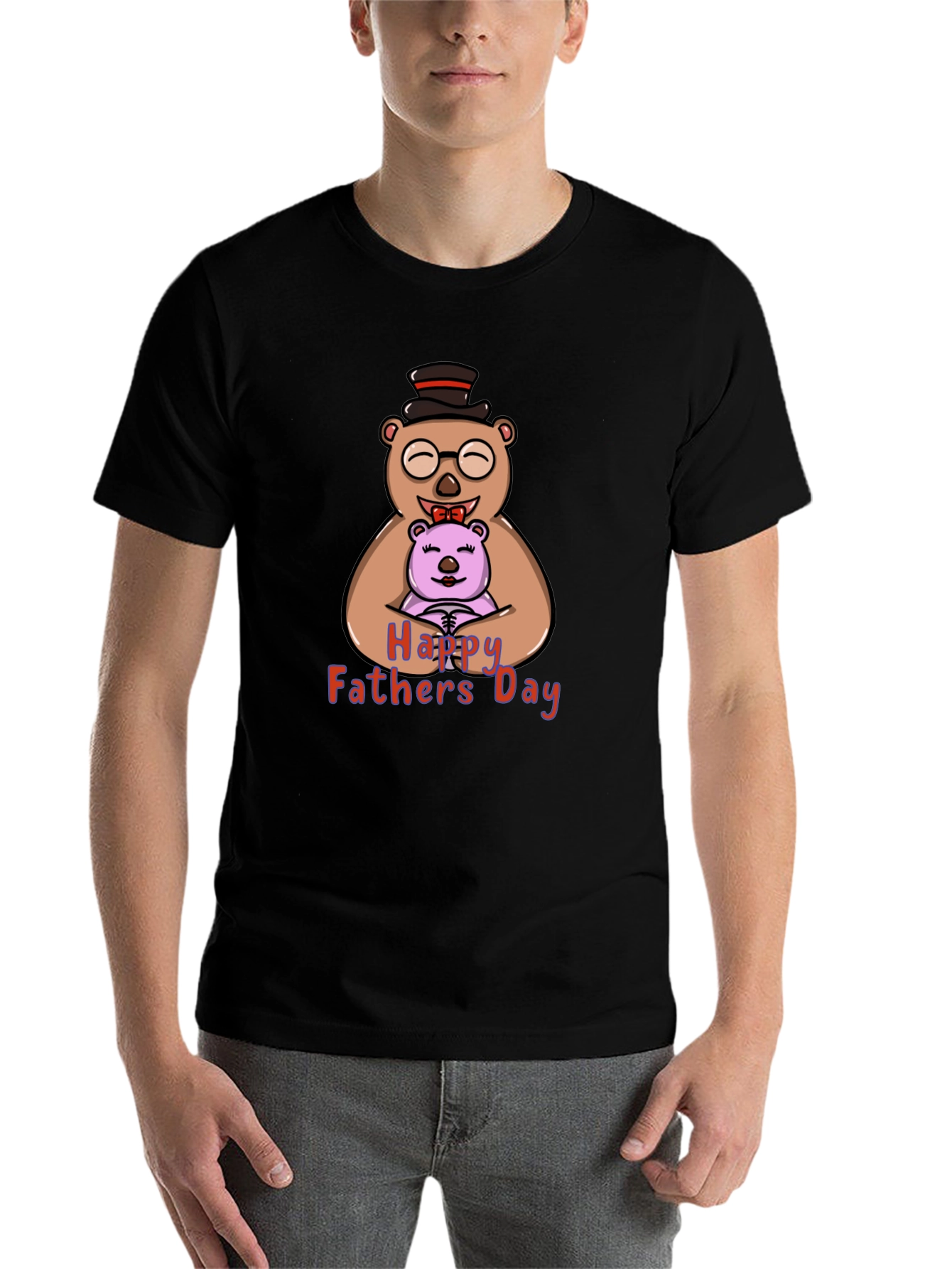 Happy Fathers Day Bear Hug Graphic T-Shirt