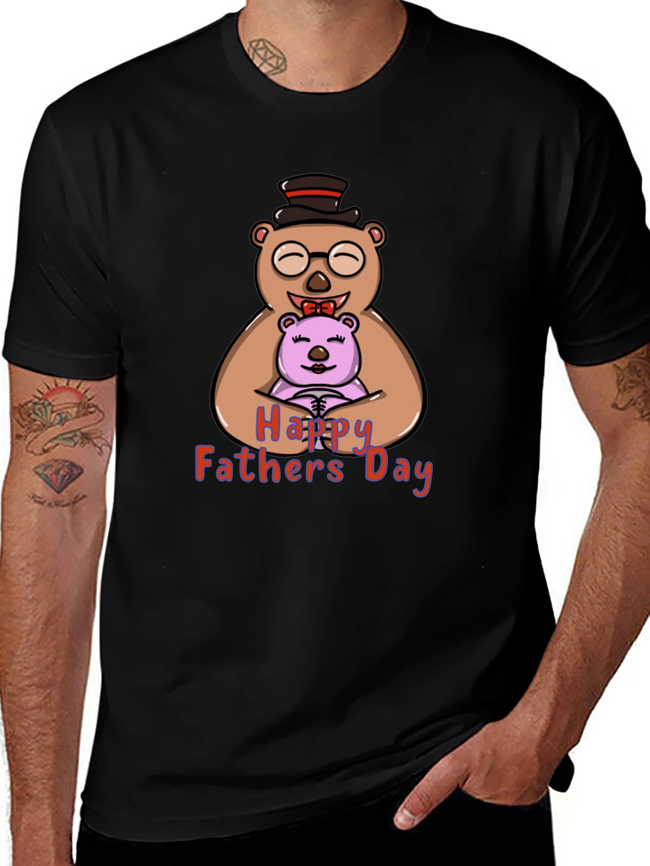 Happy Fathers Day Bear Hug Graphic T-Shirt