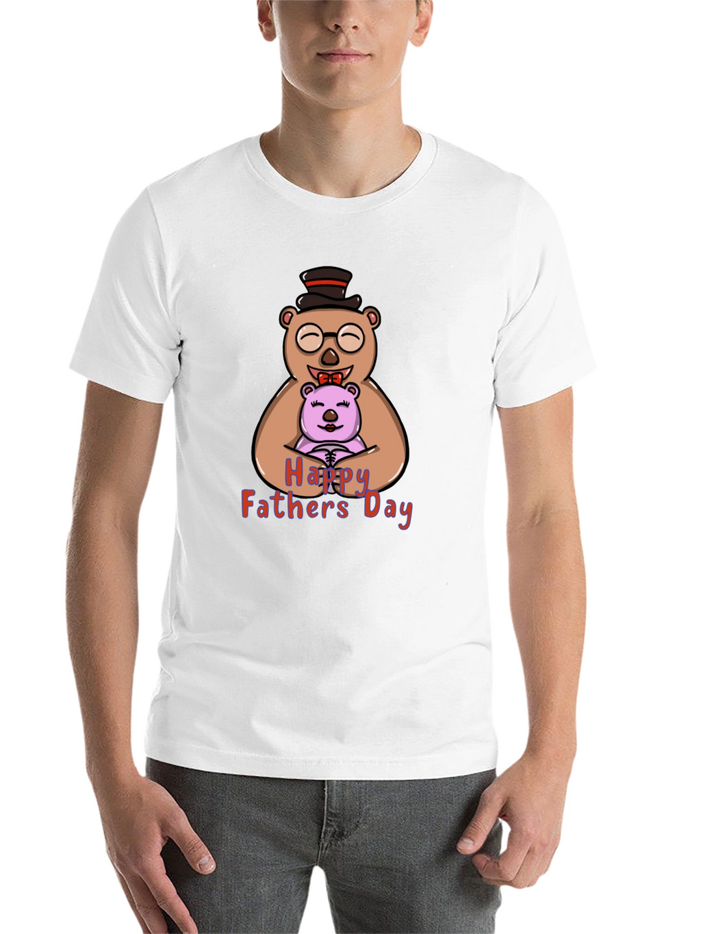 Happy Fathers Day Bear Hug Graphic T-Shirt