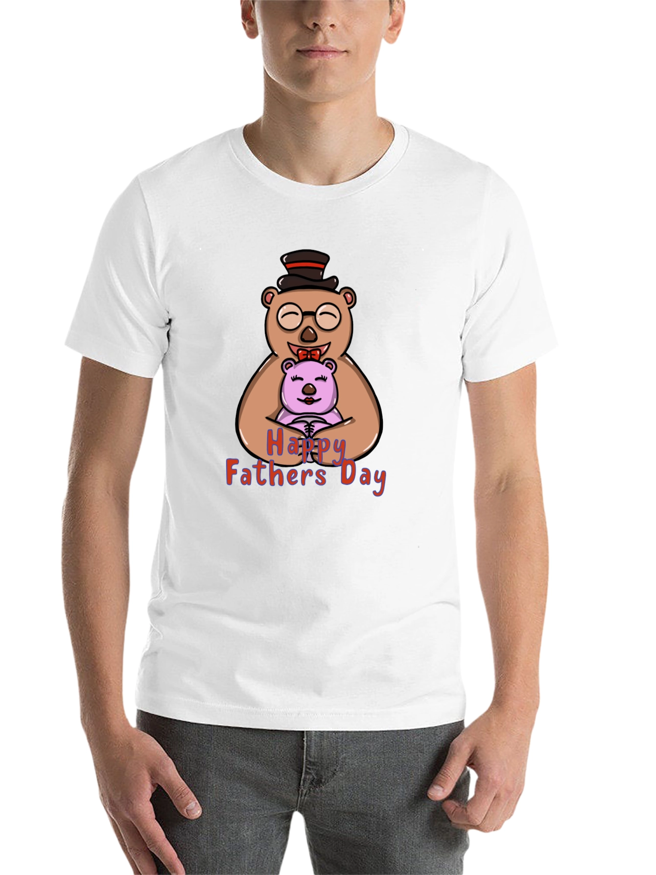 Happy Fathers Day Bear Hug Graphic T-Shirt