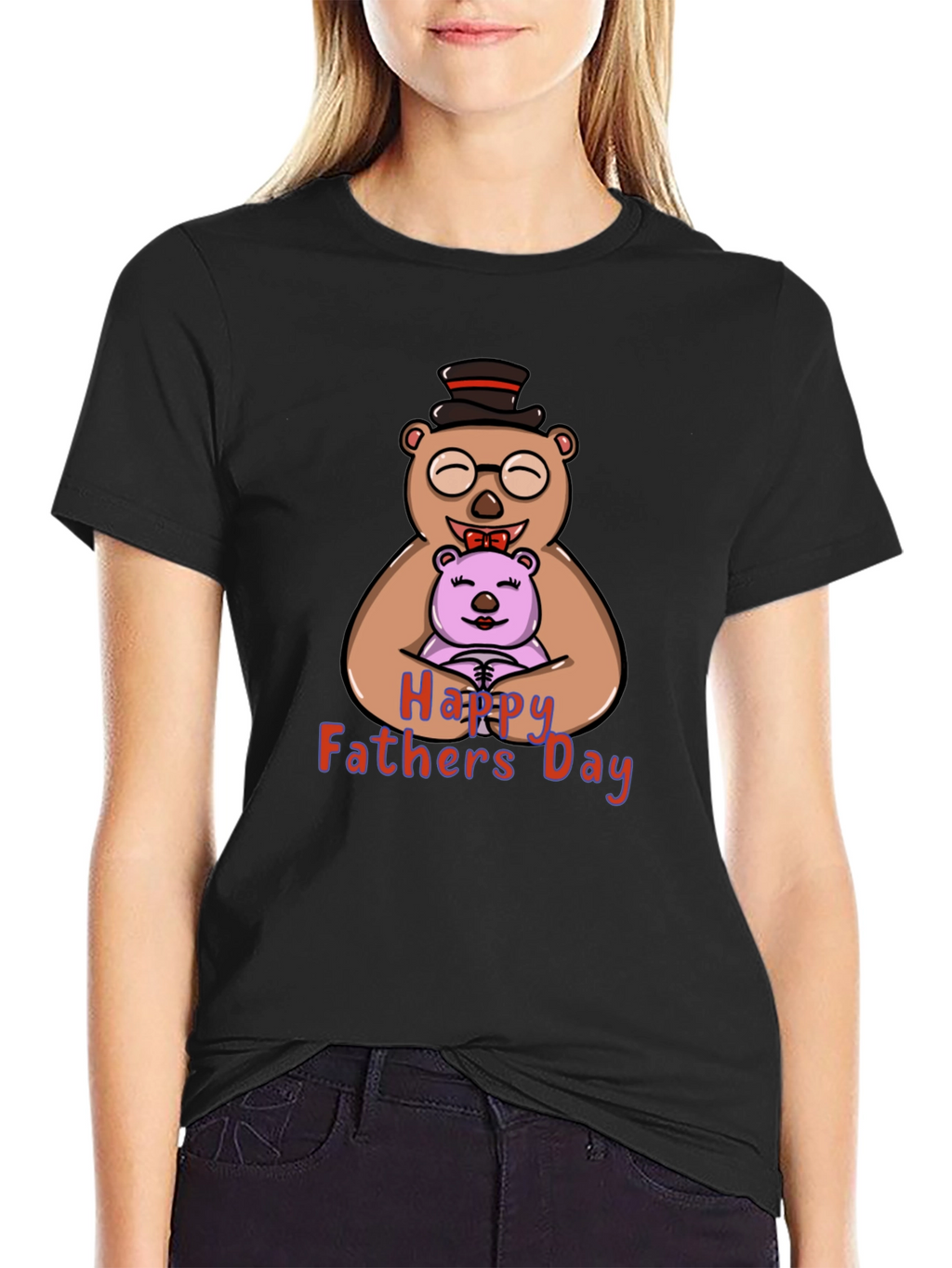 Happy Fathers Day Bear Hug Graphic T-Shirt