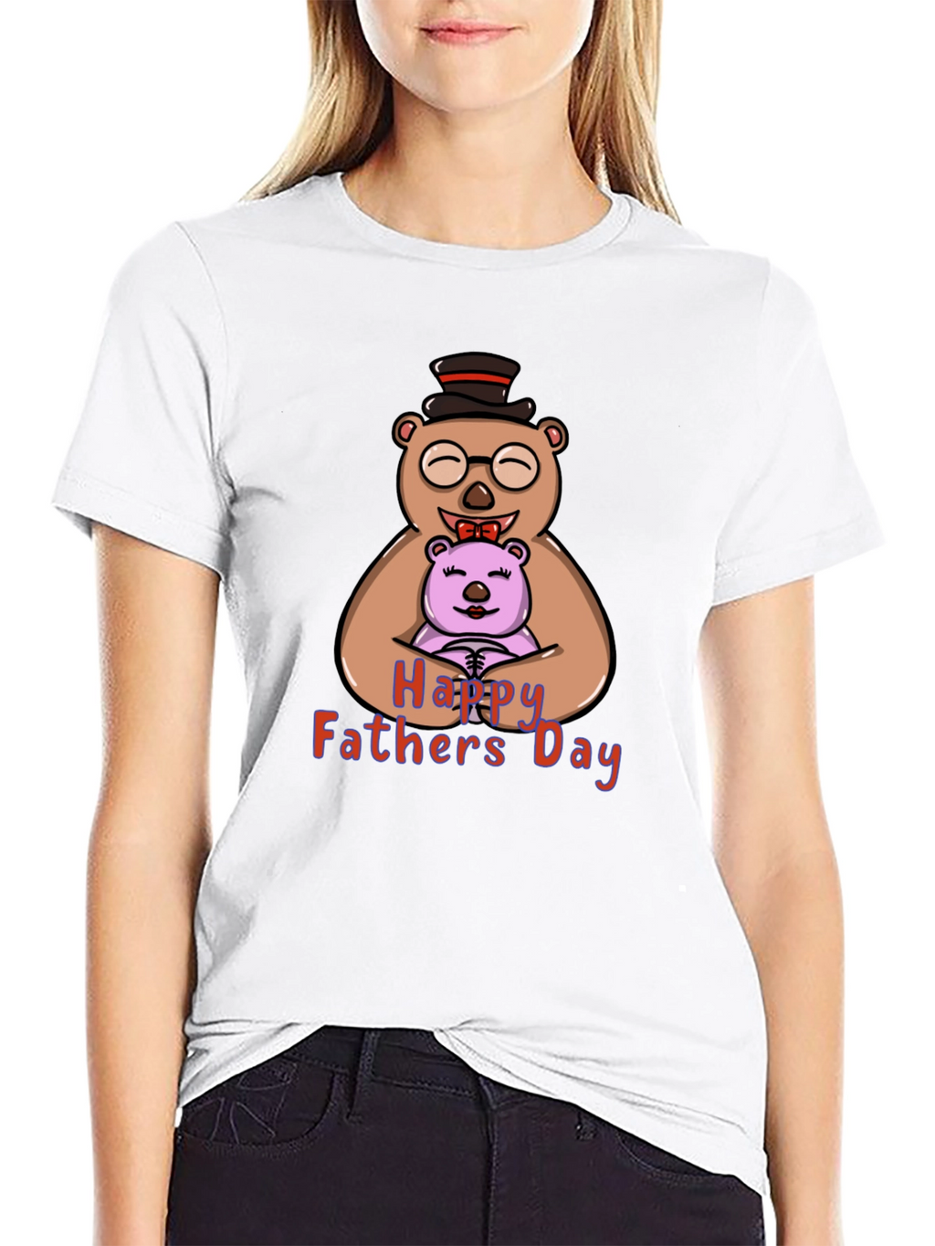 Happy Fathers Day Bear Hug Graphic T-Shirt