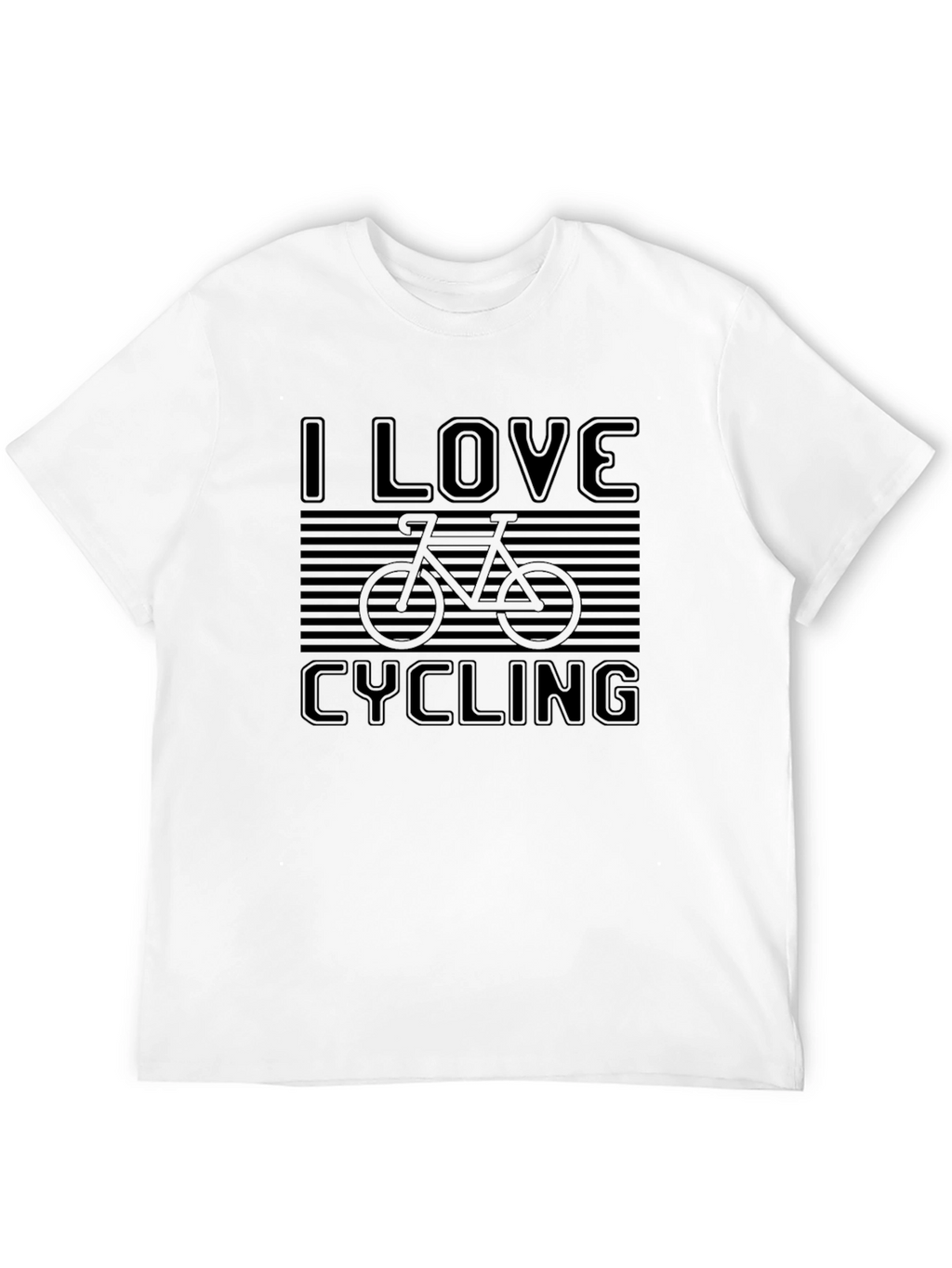 I Love Cycling Graphic Tee - Black Cotton T-Shirt